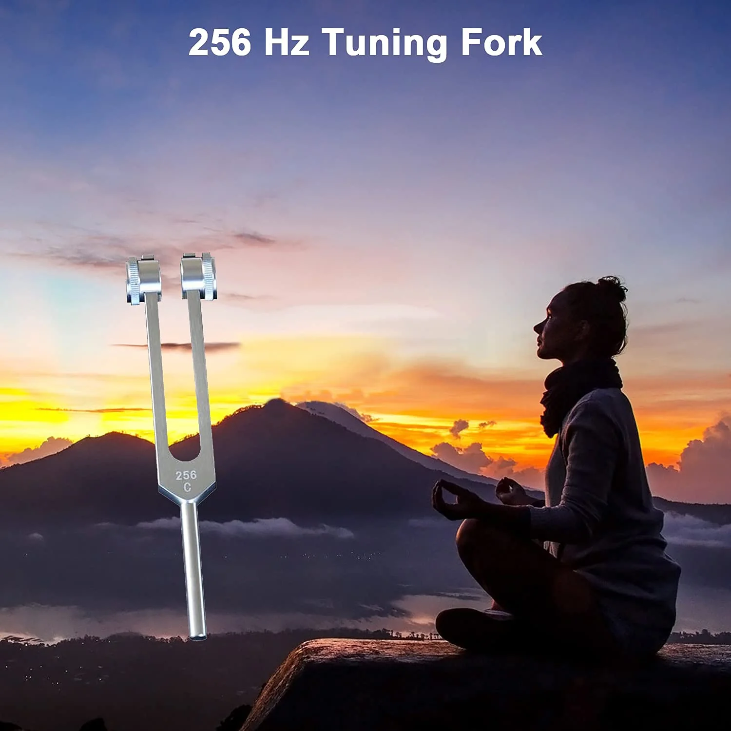 QIYUN 256 Hz Tuning Fork, 256 Cps Tuning Forks with Fixed Weights, Clinical Grade Nerve/Sensory with Silicone Hammer & Cleaning Cloth - Image 3
