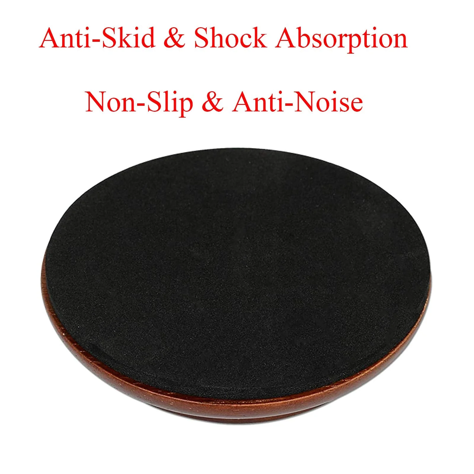 QJFCare 4Pcs Piano Caster Cups Grand Upright Piano Wheels Feet Floor Protectors, Solid Wood Casters Cups Wood Sliders Caster Pads with Non-Slip & Anti-Noise Foam Set of 4, Brown - Image 5