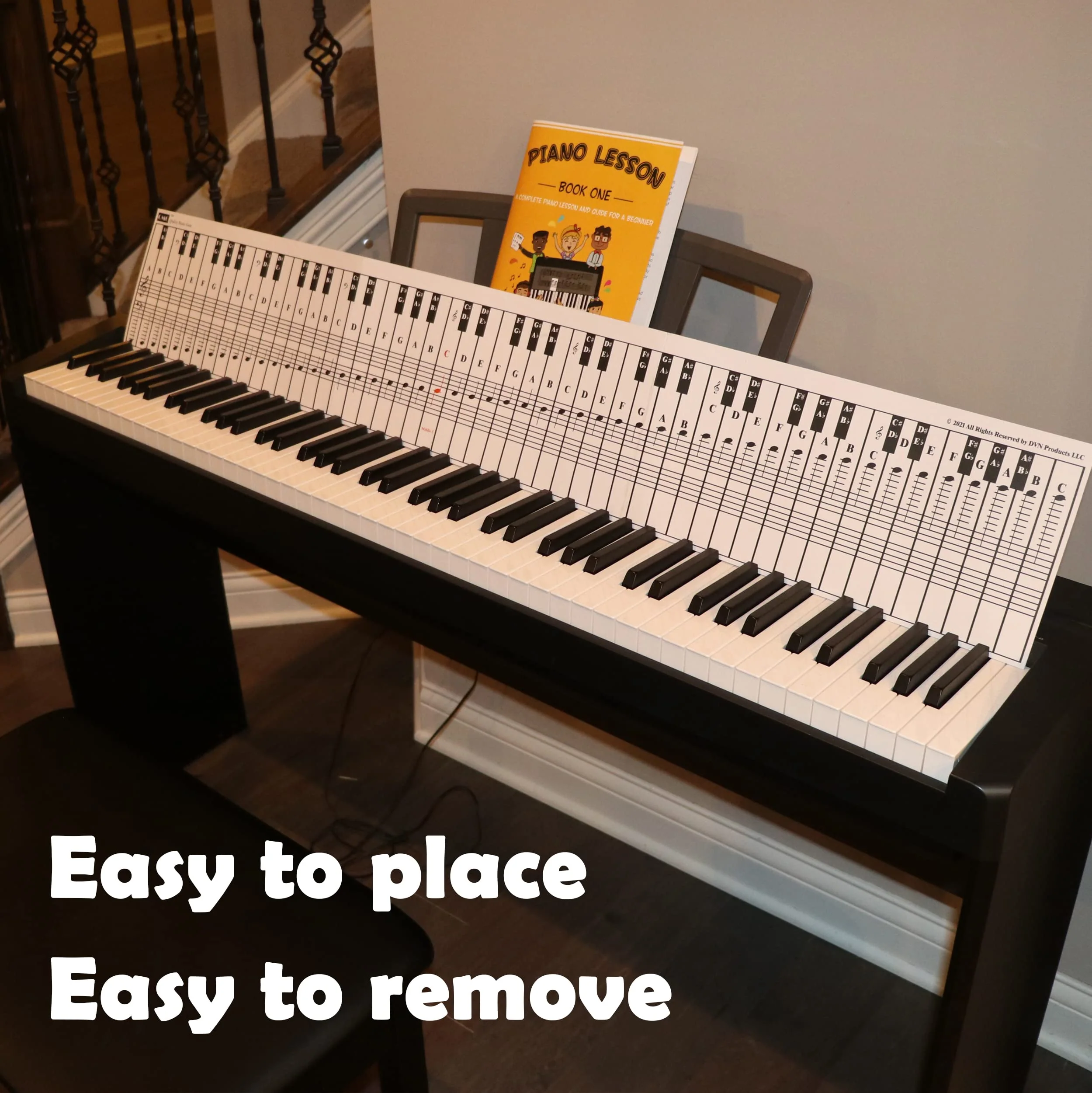 QMG Piano and Keyboard Note Chart for 88 Keys, Use Behind the Keys, Ideal Visual Tool for Beginners Learning Piano or Keyboard, Easy to Set Up - Image 7