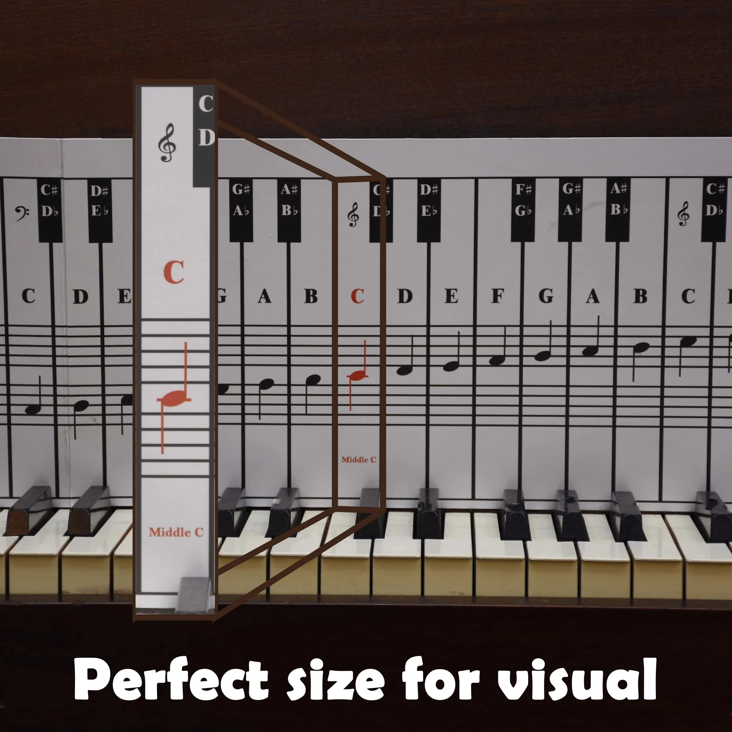 QMG Piano and Keyboard Note Chart for 88 Keys, Use Behind the Keys, Ideal Visual Tool for Beginners Learning Piano or Keyboard, Easy to Set Up - Image 8