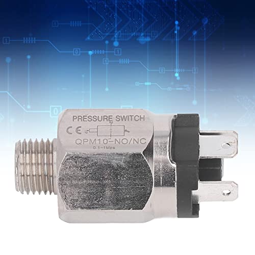 QPM10-NO/NC Pressure Switch, 1/4" Normally Open Push Switch, Membrane Pressure Switch, 0.1-1MPa, Stainless Steel - Image 2