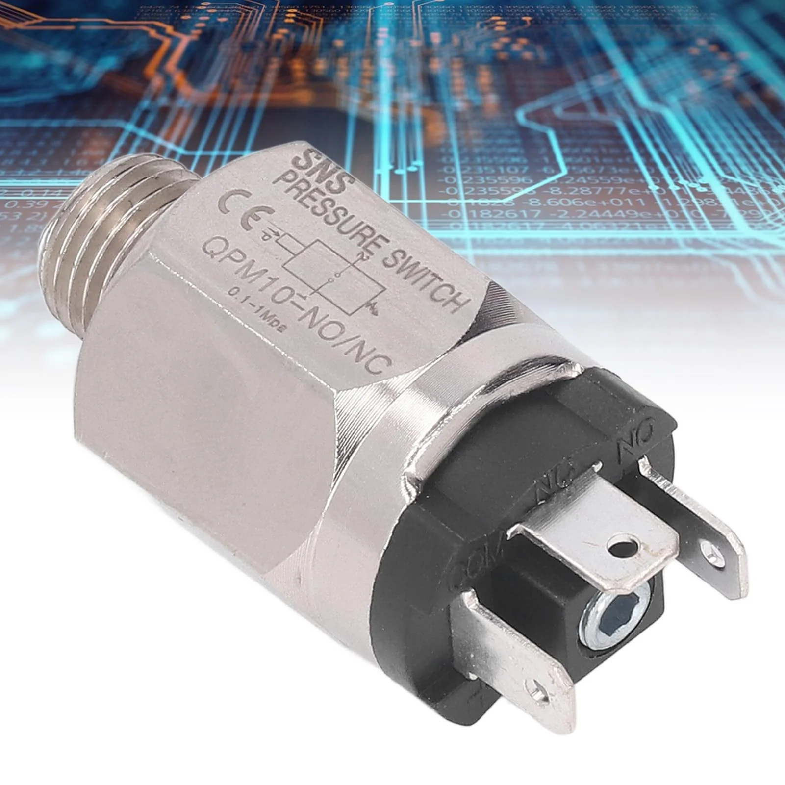QPM10-NO/NC Pressure Switch, 1/4" Normally Open Push Switch, Membrane Pressure Switch, 0.1-1MPa, Stainless Steel - Image 3