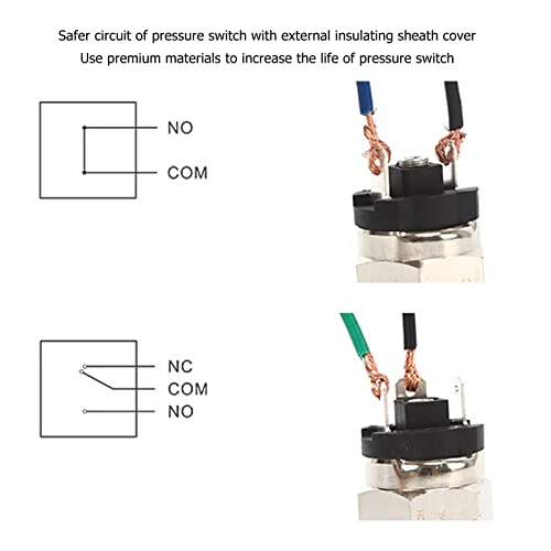 QPM10-NO/NC Pressure Switch, 1/4" Normally Open Push Switch, Membrane Pressure Switch, 0.1-1MPa, Stainless Steel - Image 6