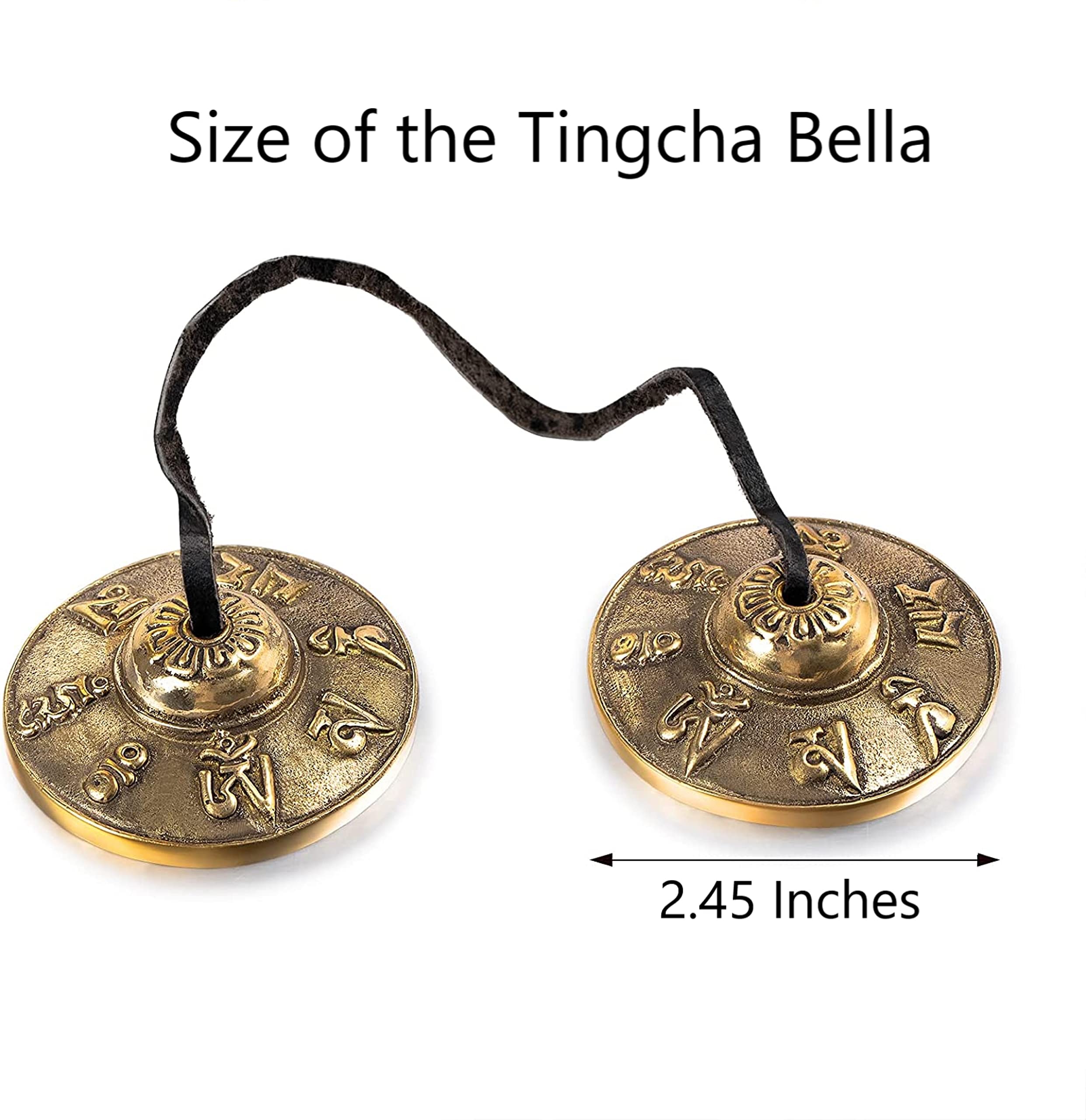 QT S Tibetan Handmade Yoga Meditation Om Tingsha Bell Chimes Cymbal Set, with Handmade Unique Bag (2.75 Inches Buddhist Tingsha, Om Mani Padme Hum Mantra) Made in Buddha Born Country Nepal (Maroon) Maroon - Image 4