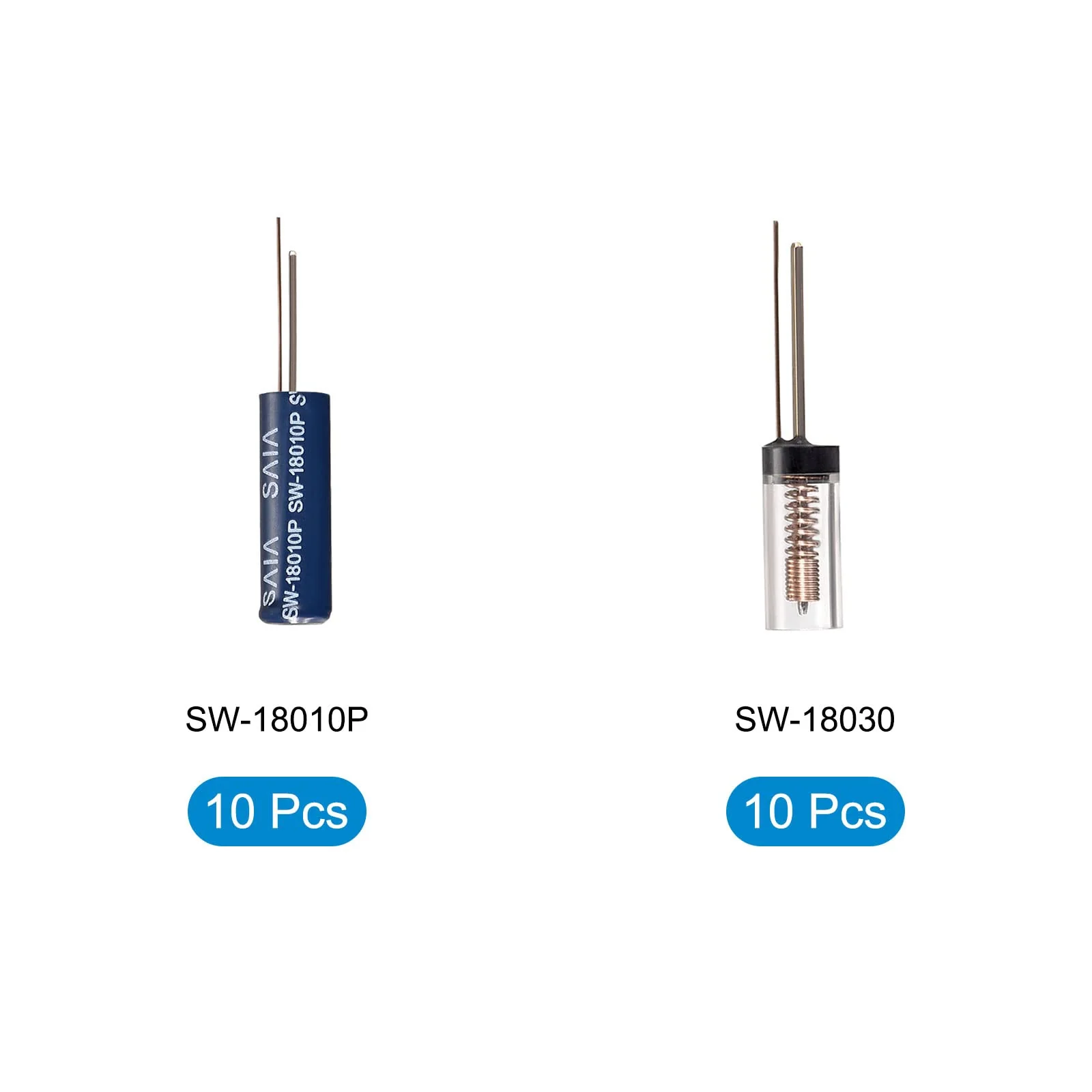 QUARKZMAN 10 Set SW-18030 SW-18010P Vibration Switch 5mA Spring Electronic Sensor Switch Clear Blue - Image 3