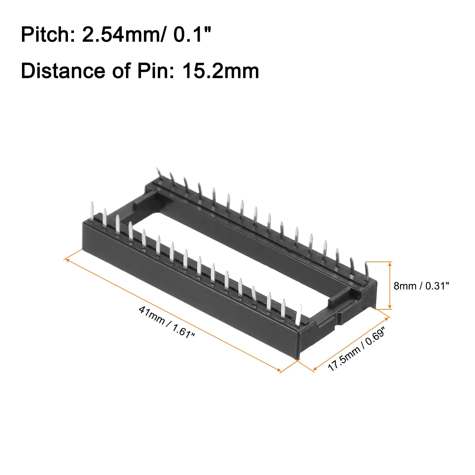 QUARKZMAN 12pcs DIP IC Chip Socket Adapter 2.54mm Pitch 32 Pin Gate Soldering Flat Circuit Chip - Image 2