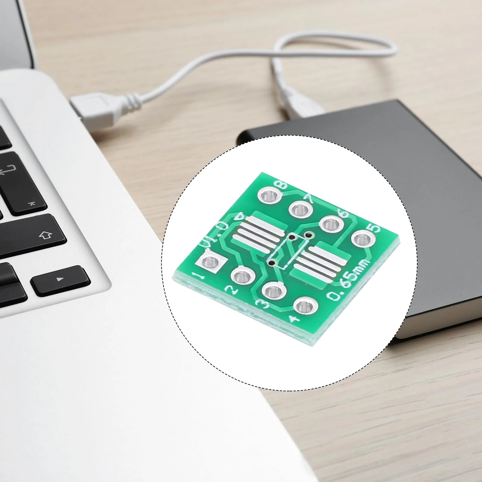 QUARKZMAN 15pcs SOIC-8 to DIP-8 Slim Adapter 12x12mm 8 Pin Double Sided Prototype Connector Green PCB Converter Pin Board Adapter SO SOP8 to DIP8 - Image 5