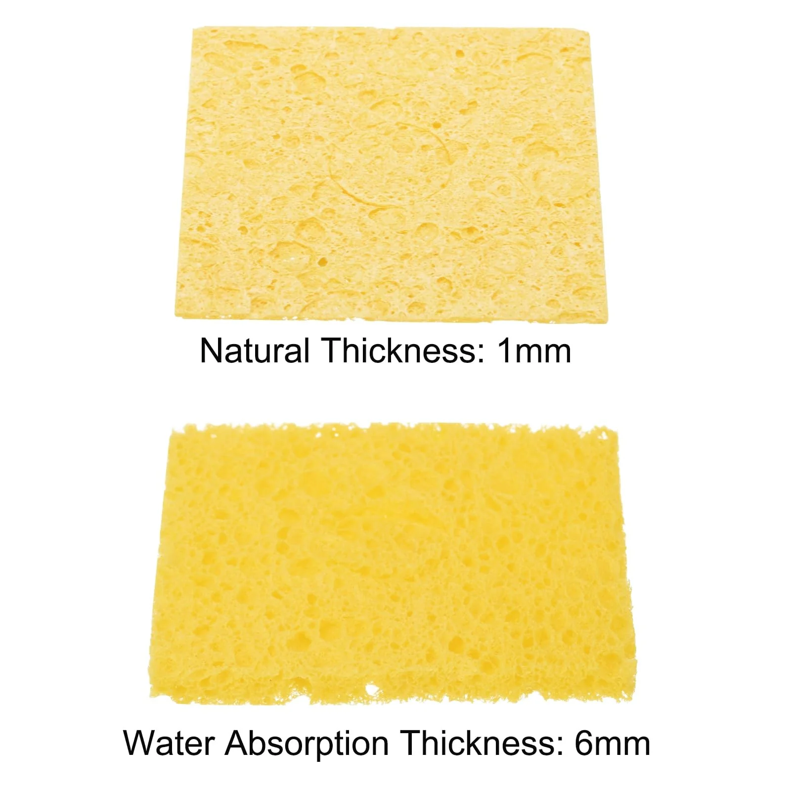 QUARKZMAN 35 Pieces Soldering Sponge 6 x 6 cm Square with Holes, Deep Yellow Cleaning Pads, Replacement for Soldering Iron for Cleaning the Soldering Iron - Image 5