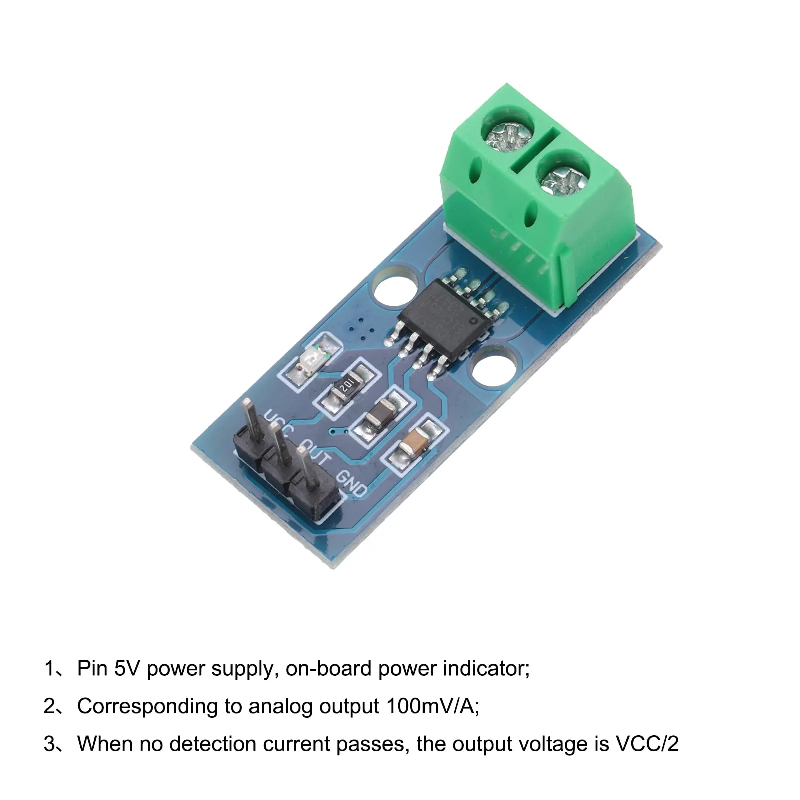 QUARKZMAN 3pcs ACS712 Current Sensor Module 5A Range Hall Effect Current Sensor Current Measurement AC/DC for Current Detection - Image 5