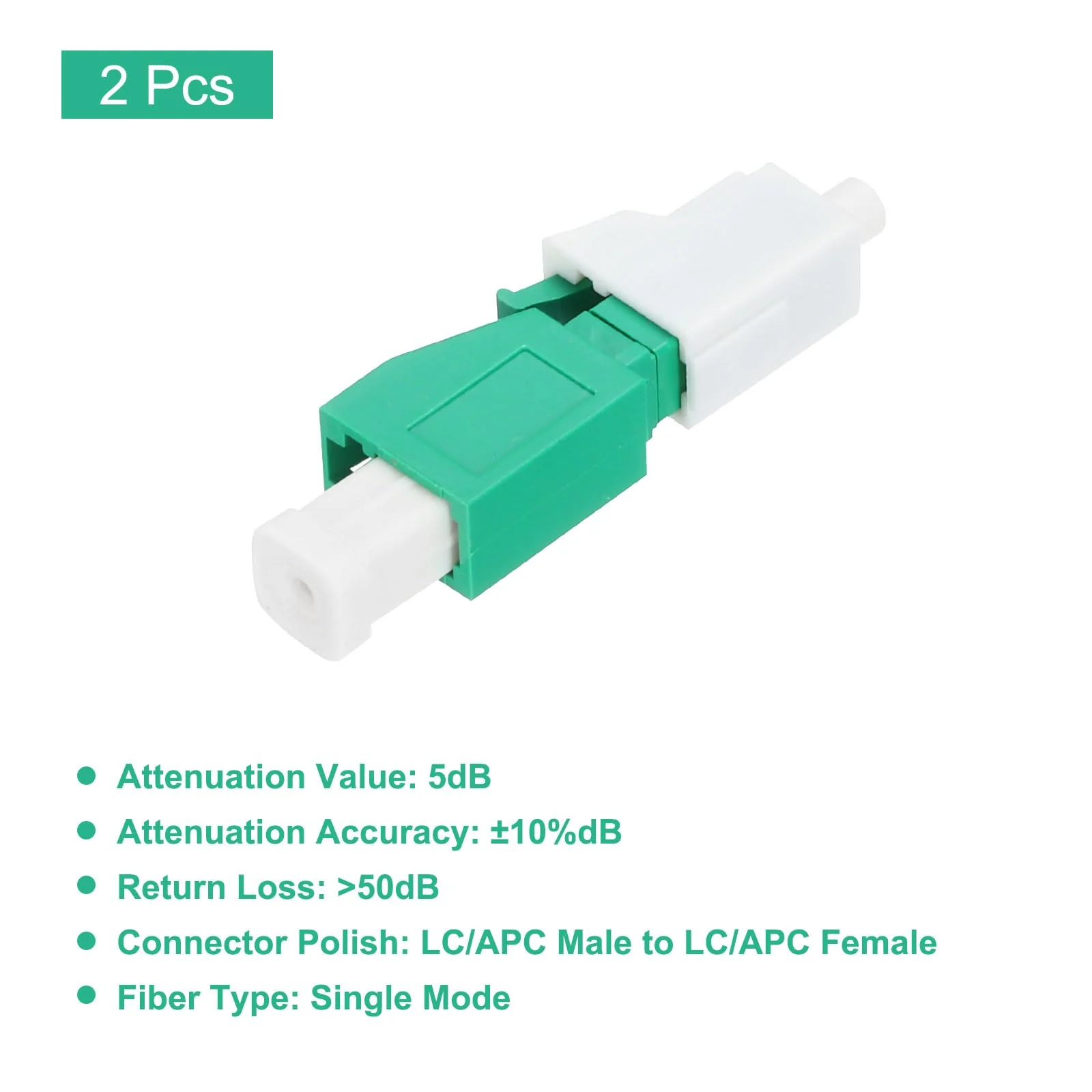 QUARKZMAN 5dB LC Fiber Attenuator LC/APC SM Single Mode Fixed Fiber Optic Attenuator Male to Female for Fiber Optic Transmission Pack of 2 5 dB - Image 3