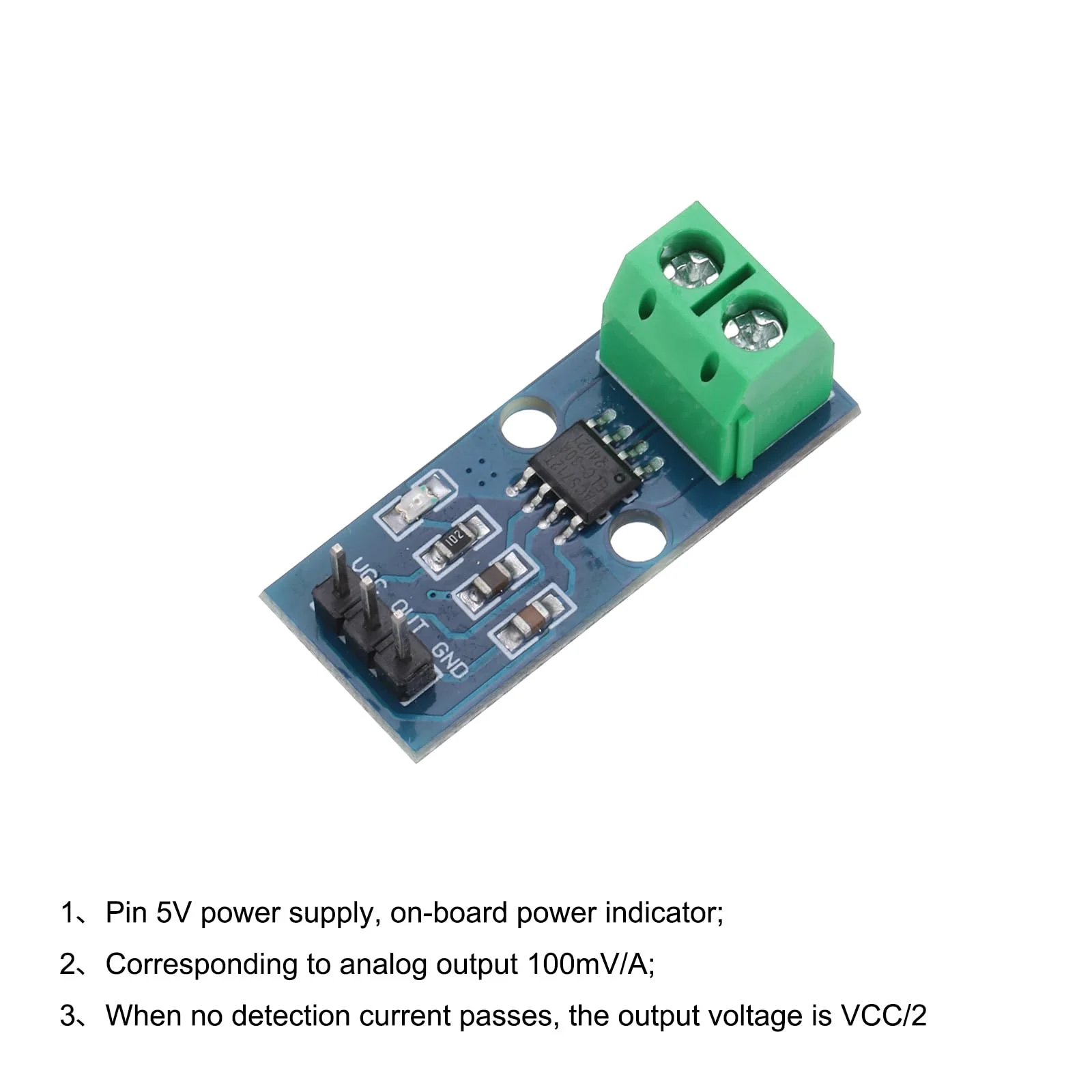 QUARKZMAN ACS712 Current Sensor Module 30A Range Hall Effect Current Sensor Current Measurement AC/DC for Current Detection Pack of 5 - Image 5