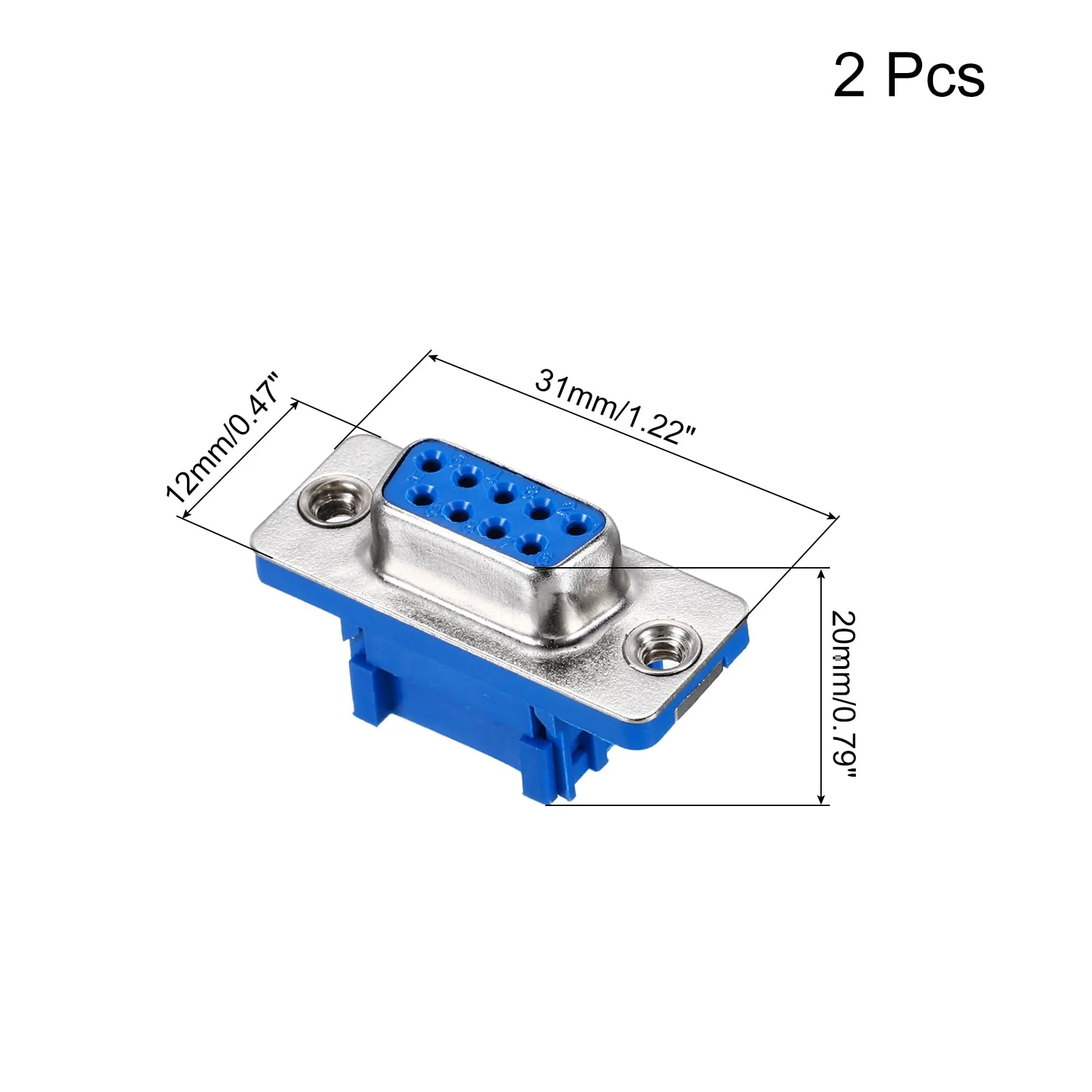 QUARKZMAN D-Sub Connector DB9 IDC Crimp Connector Female 9 Pin 2 Row Female Serial Junction Box Breakout for Mechanical Equipment CNC Computer Pack of 2 - Image 2