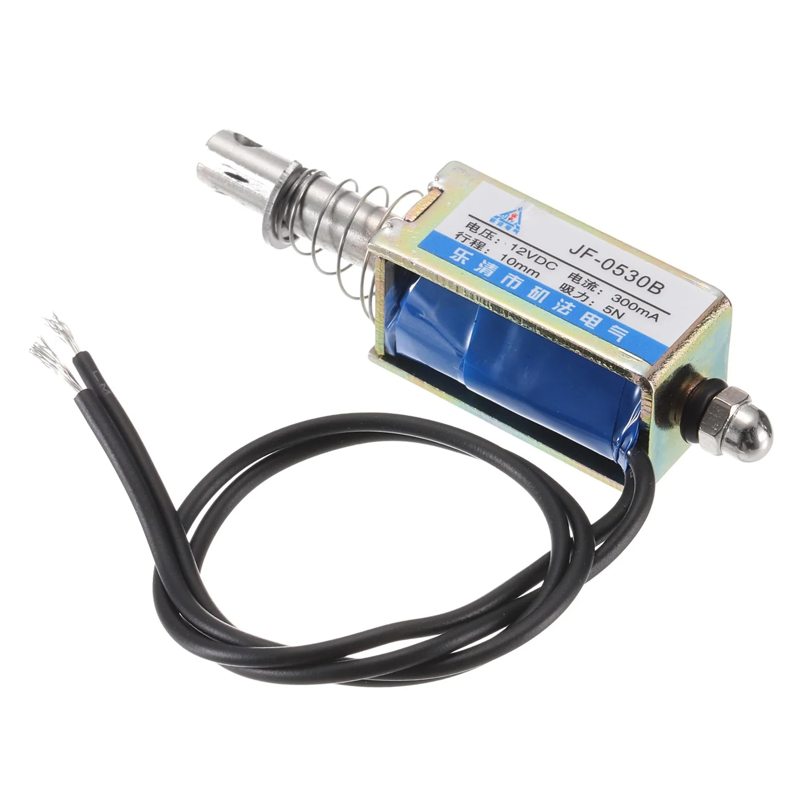 QUARKZMAN DC 12V 0.3A Solenoid Electromagnet Push Type 5N 10 mm Hub Electromagnetic Actuator Open Frame Linear Motion JF-0530B Magnet Electromagnet - Image 4