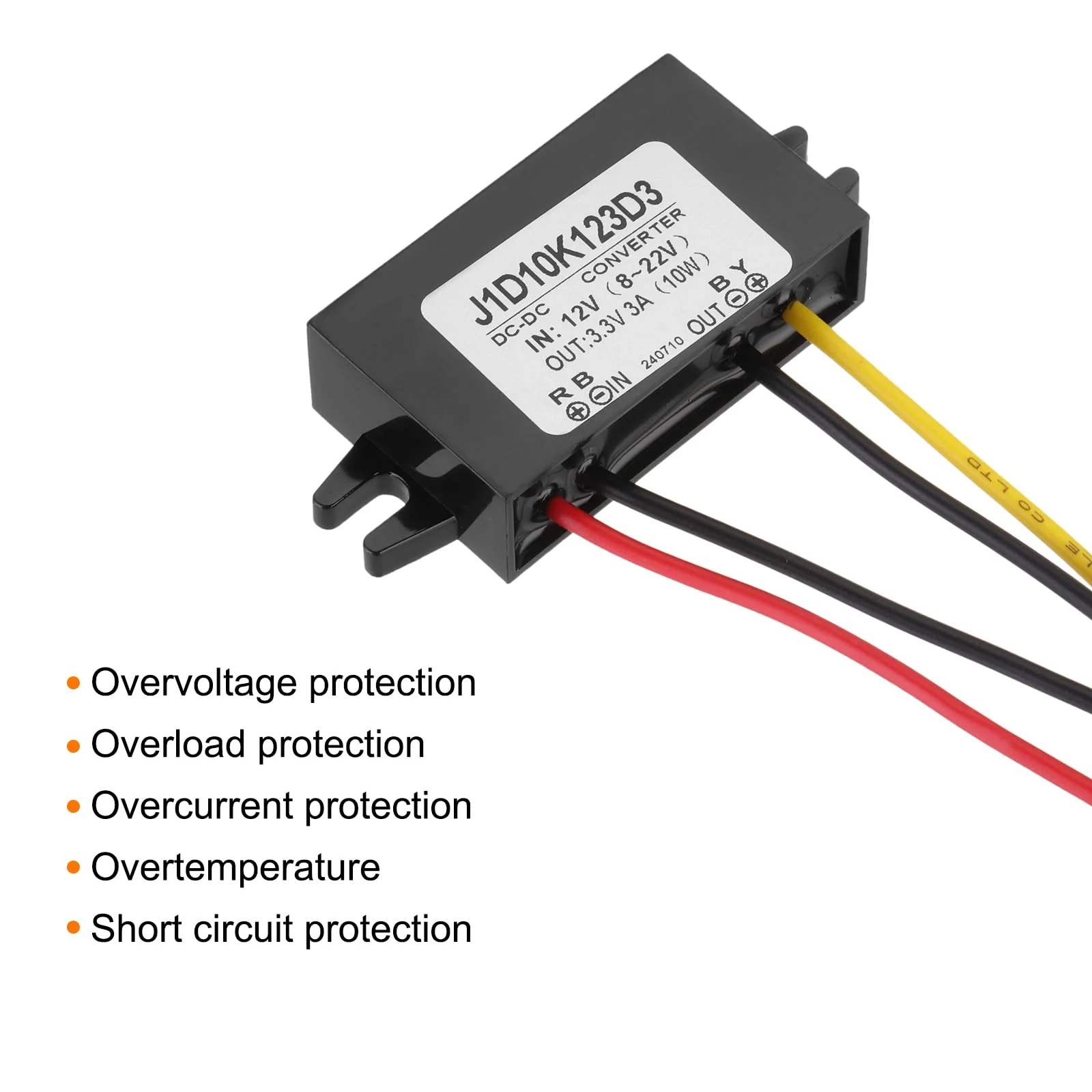 QUARKZMAN DC 12V to DC 3.3V Voltage Converter 3A 10W Step Down Converter Voltage Reducer IP67 Waterproof Transformer Power Supply Module Power Adapter for Car Truck Solar System - Image 3