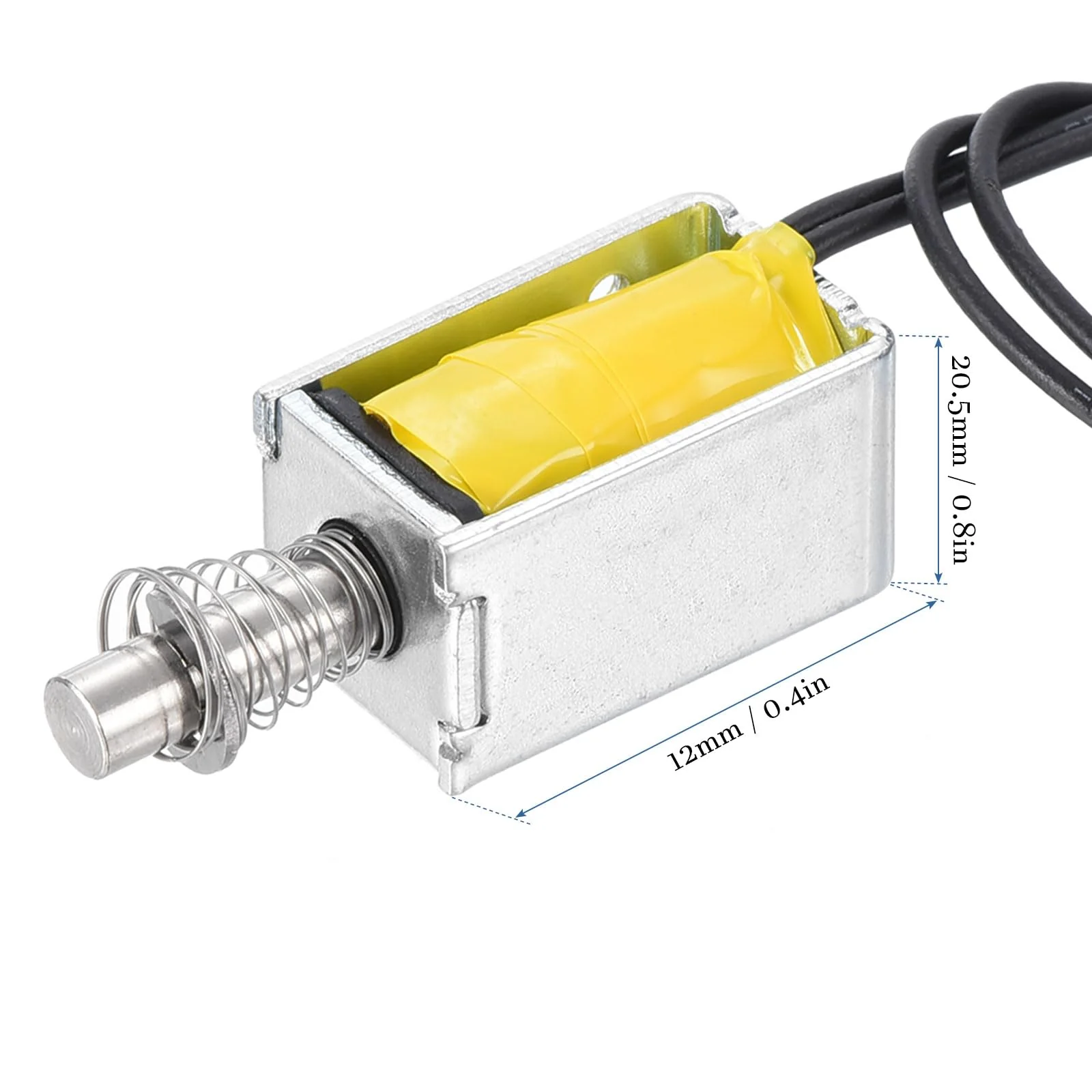 QUARKZMAN DC 3V 0.5A Open Frame Solenoid Electromagnet x 1 Piece Pressure Pull Type Open Frame Solenoid Electromagnet for Vending Machines, [Silver Tone, Black] - Image 3
