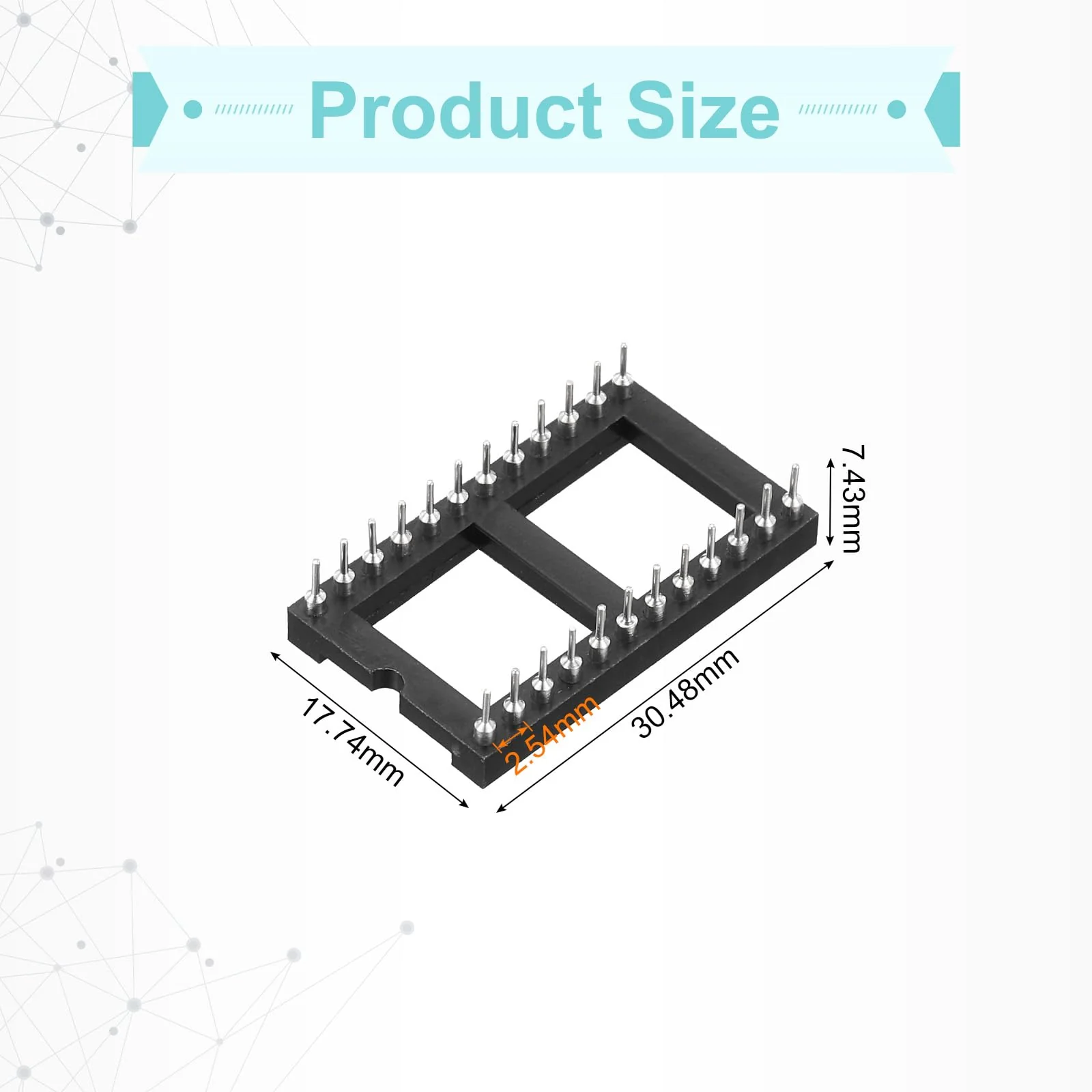 QUARKZMAN DIP IC Chip Socket Adapter 24 Round Pin IC Assortment Kit 2.54 mm / 0.1 Inch Pitch for Breadboard Project, PCB Board Design, Pack of 8 - Image 2