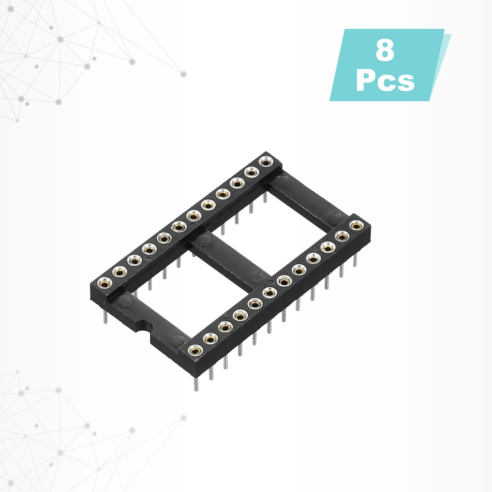 QUARKZMAN DIP IC Chip Socket Adapter 24 Round Pin IC Assortment Kit 2.54 mm / 0.1 Inch Pitch for Breadboard Project, PCB Board Design, Pack of 8 - Image 3