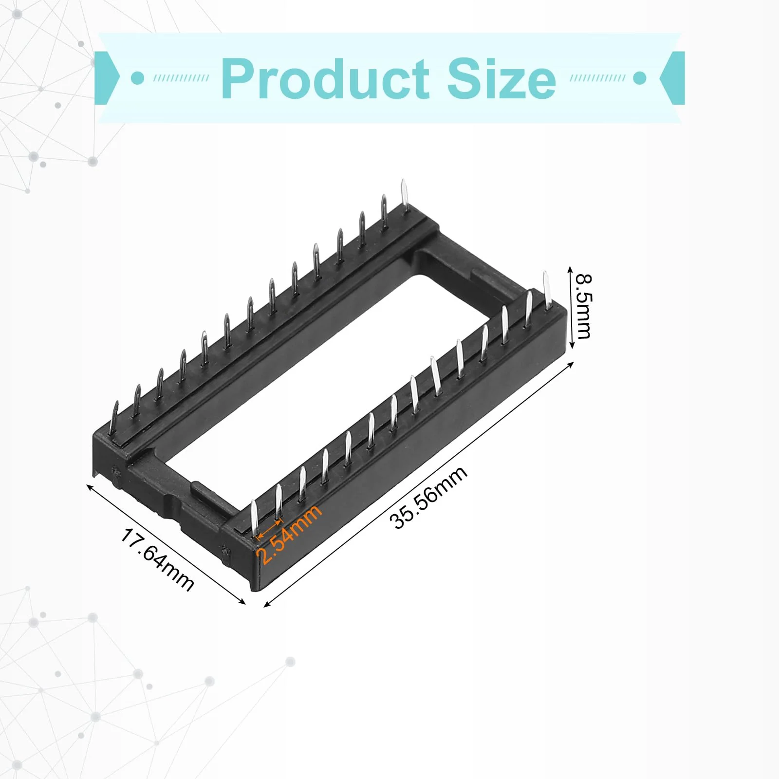 QUARKZMAN DIP IC Chip Socket Adapter 28 Pin IC Assortment Kit 2.54 mm / 0.1 Inch Pitch 15.24 mm Row Spacing for Breadboard Project, PCB Board Design Pack of 8 - Image 2