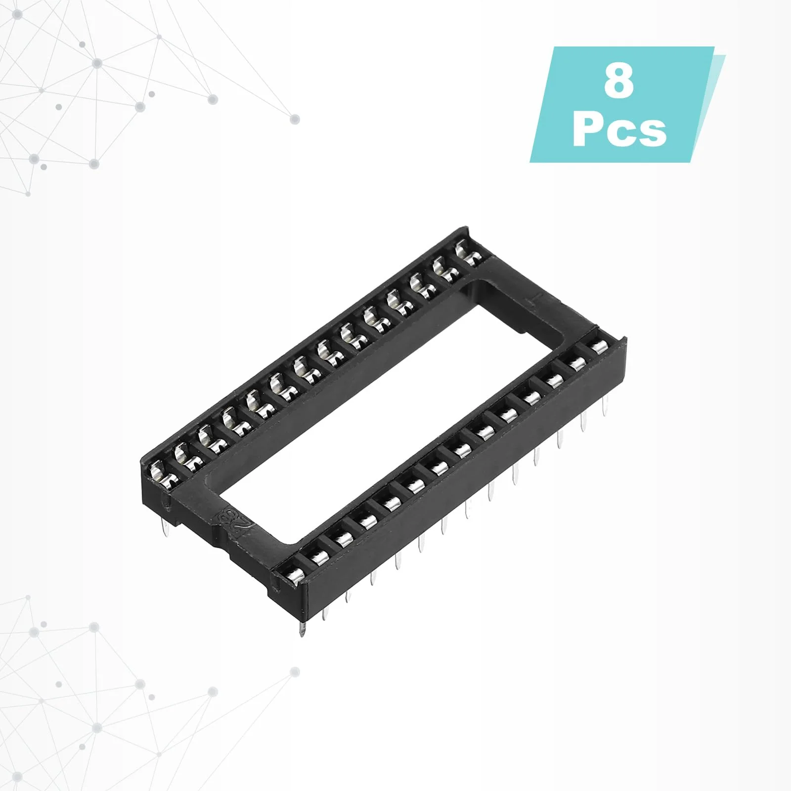 QUARKZMAN DIP IC Chip Socket Adapter 28 Pin IC Assortment Kit 2.54 mm / 0.1 Inch Pitch 15.24 mm Row Spacing for Breadboard Project, PCB Board Design Pack of 8 - Image 3