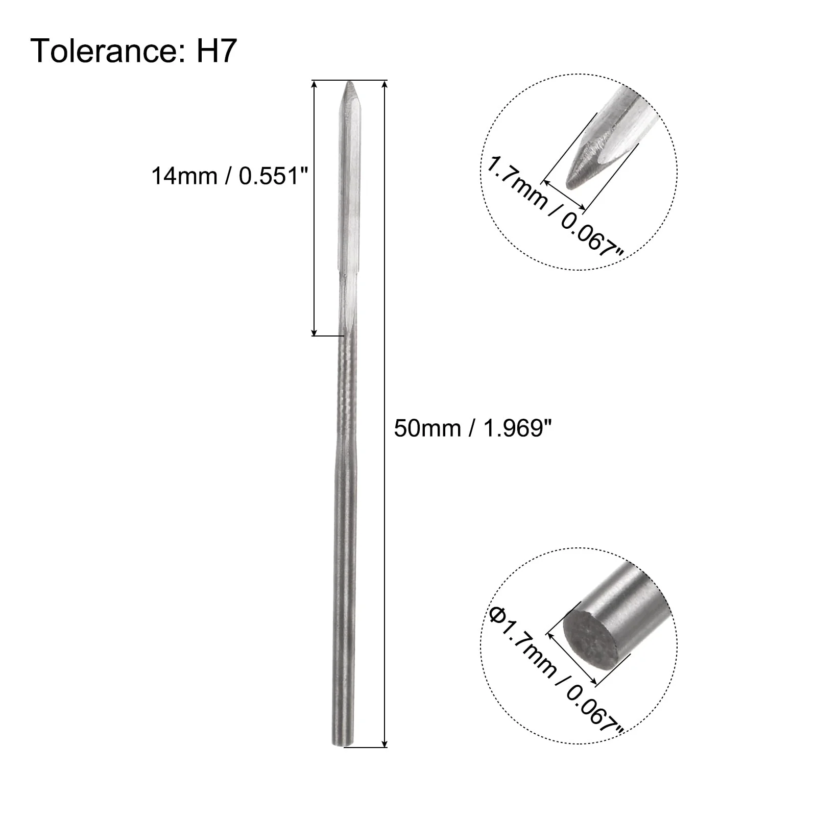 QUARKZMAN Drill Bit 1.7mm H7 Metric Machine Reamer Drill Bit for Metal Wood Hole Drilling Straight Groove High Speed Steel Tool - Image 2