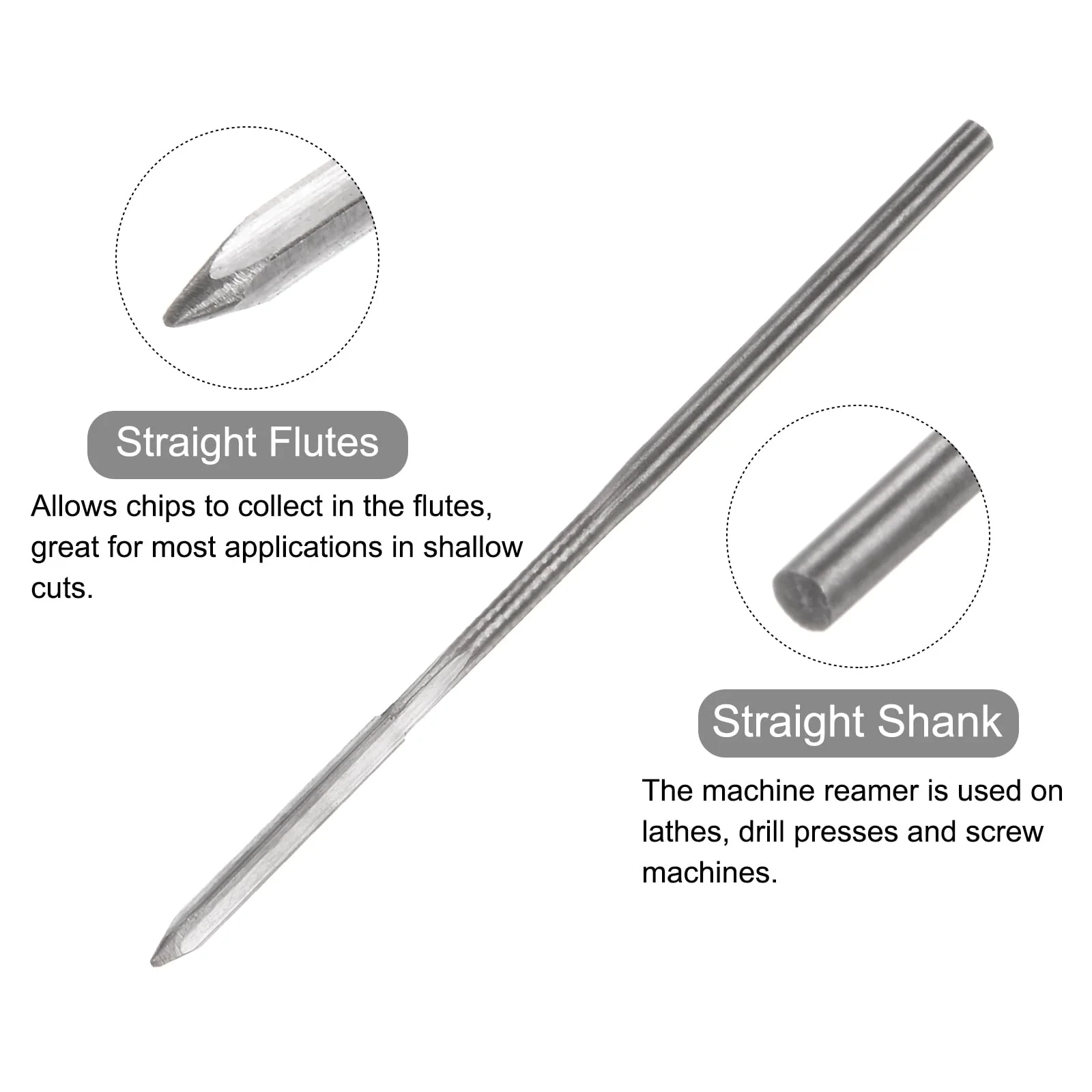 QUARKZMAN Drill Bit 1.7mm H7 Metric Machine Reamer Drill Bit for Metal Wood Hole Drilling Straight Groove High Speed Steel Tool - Image 3