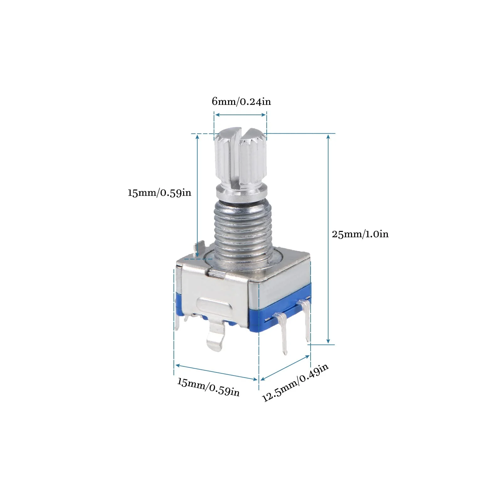 QUARKZMAN EC11 Encoder Code Switch Potentiometer 360 Degree Rotation for Volume Control or Data Selection on LED or LCD Display [7 Pins 15 mm Wave] Pack of 10 - Image 3
