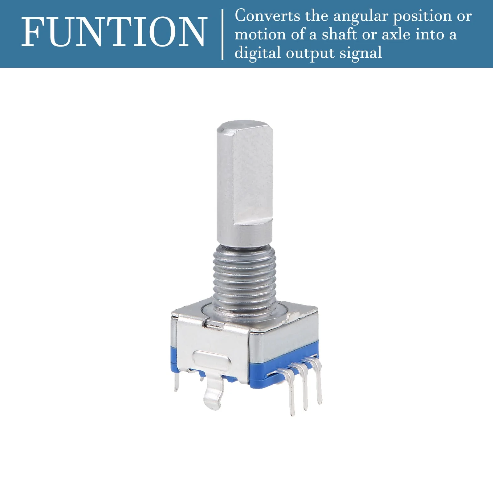 QUARKZMAN EC11 Encoder Code Switch Potentiometer 360 Degree Rotation for Volume Control or Data Selection on LED or LCD Display [7 Pins 20 mm Wave] Pack of 2 - Image 2