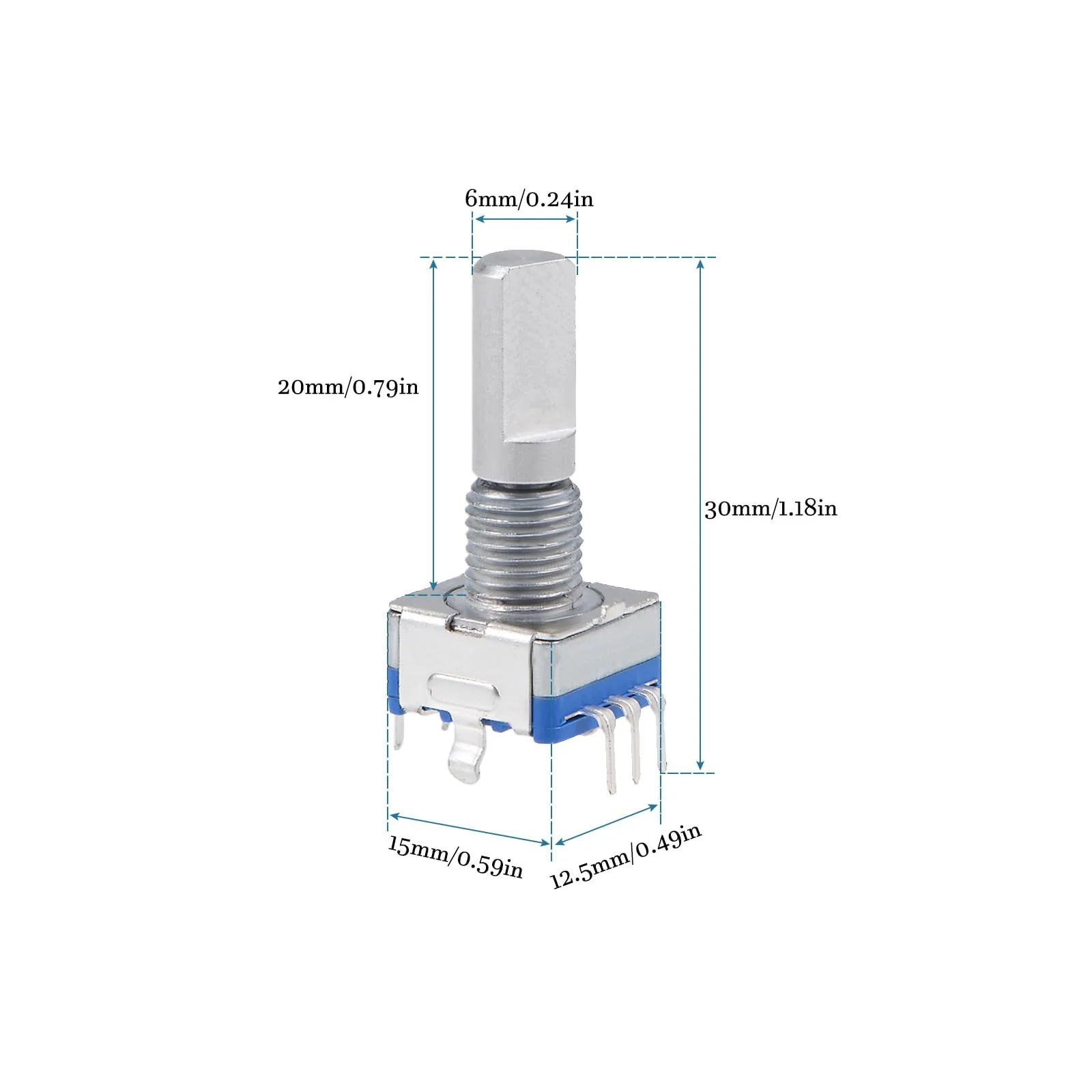QUARKZMAN EC11 Encoder Code Switch Potentiometer 360 Degree Rotation for Volume Control or Data Selection on LED or LCD Display [7 Pins 20 mm Wave] Pack of 2 - Image 3
