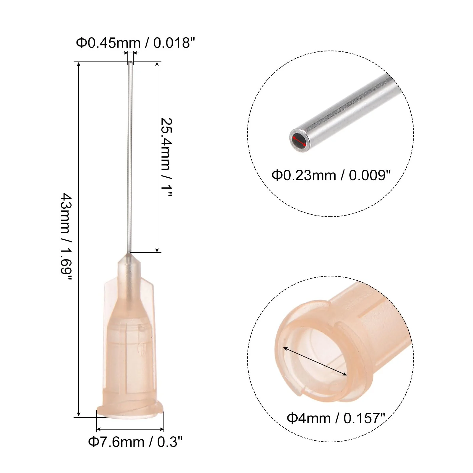 QUARKZMAN Industrial Blunt Tip Cannula 26G 1 Inch Length with Luer Lock Screw Connection, Dispensing Cannula for Liquid Glue Gun, 40 Pieces (Light Brown) - Image 2