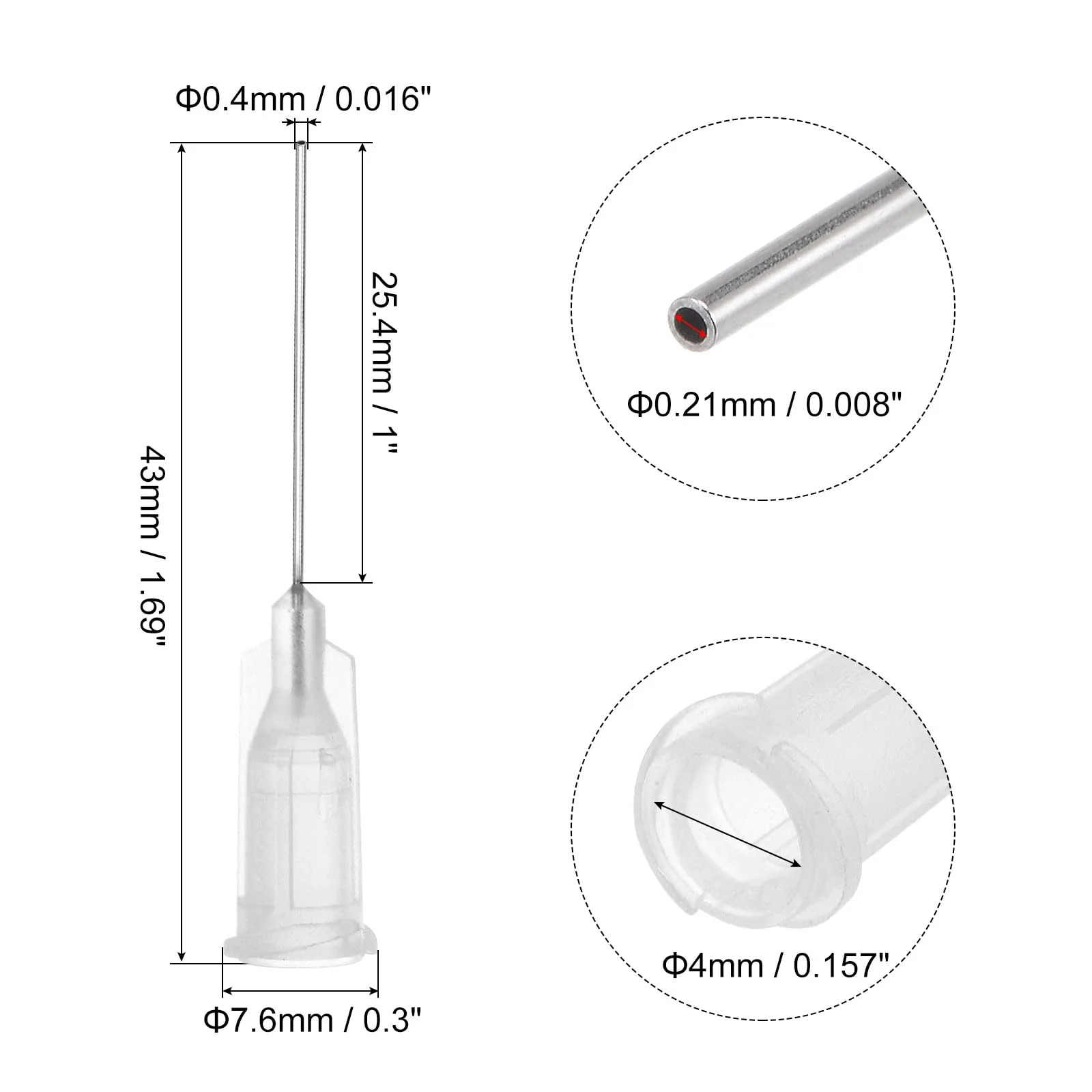 QUARKZMAN Industrial Blunt Tip Cannula 27G 1 Inch Length with Luer Lock Screw Connection, Dispensing Cannula for Liquid Glue Gun, 40 Pieces (Transparent) - Image 2