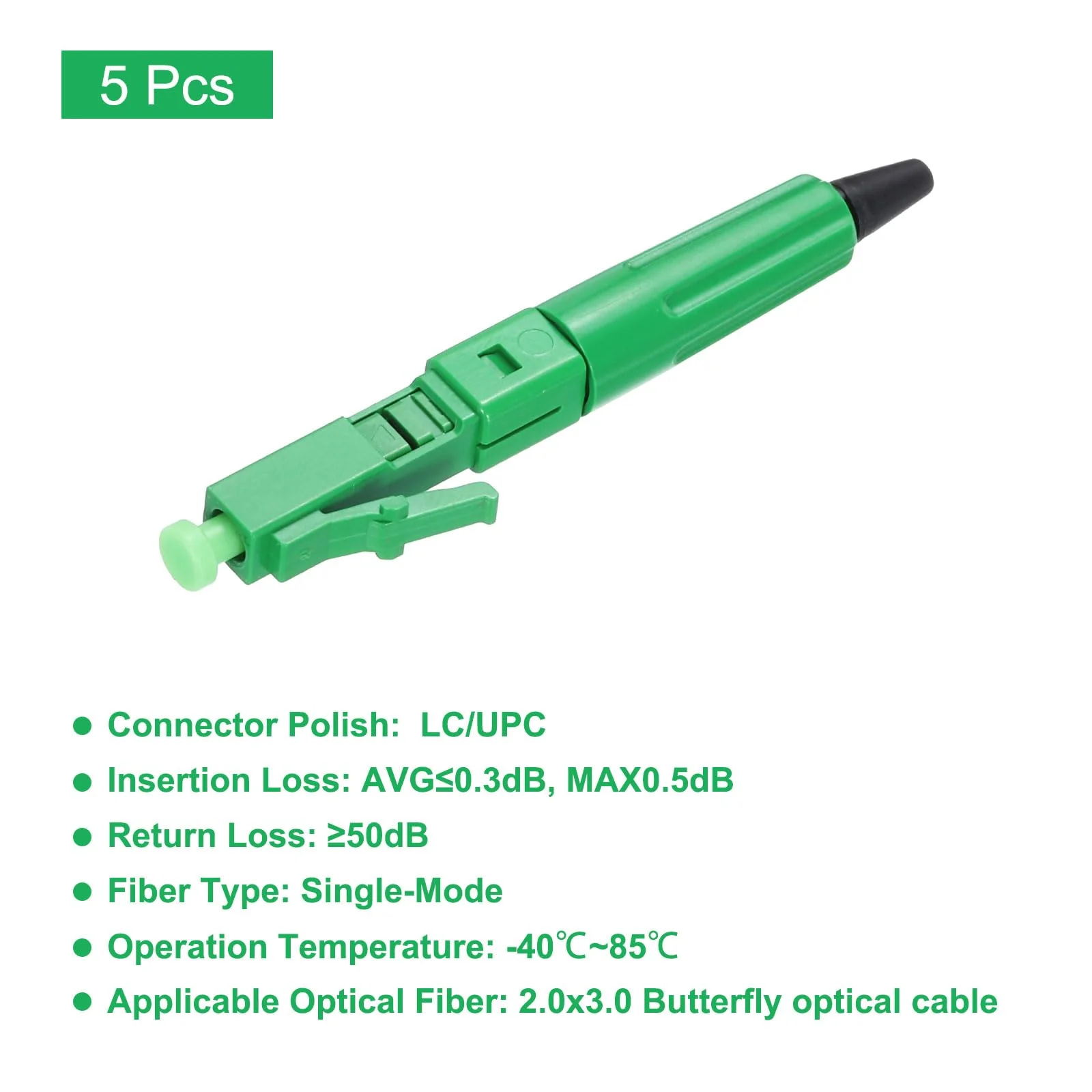 QUARKZMAN LC/APC Fiber Optic Quick Connectors Single Mode Fiber Cable Quick Connector LC Adapter for CATV Network Pack of 5 - Image 3