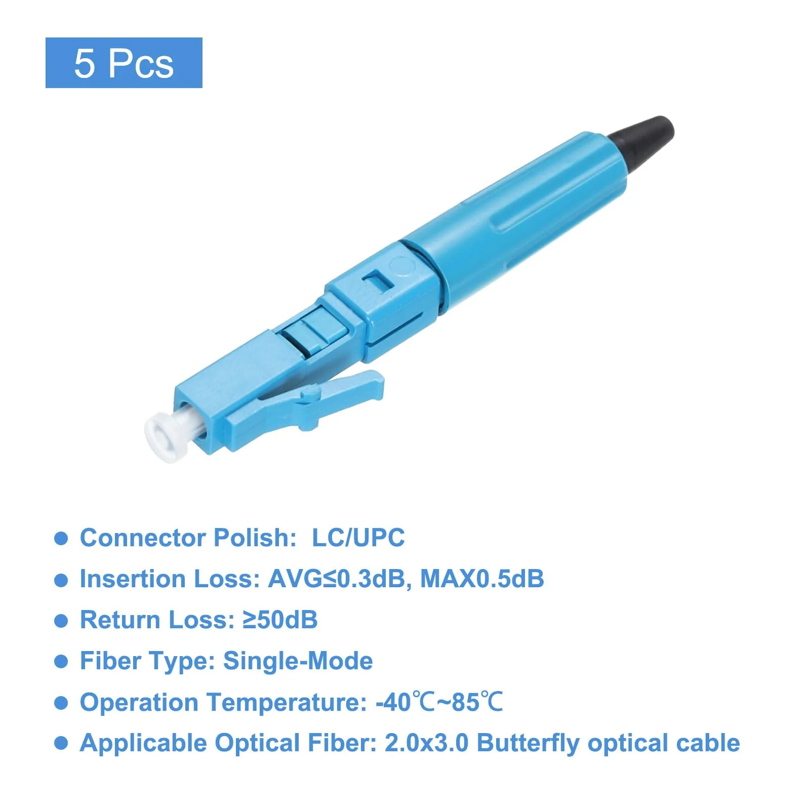 QUARKZMAN LC UPC Fiber Optic Quick Connector Single Mode Fiber Cable Quick Connector LC Adapter for CATV Network Pack of 5 - Image 3