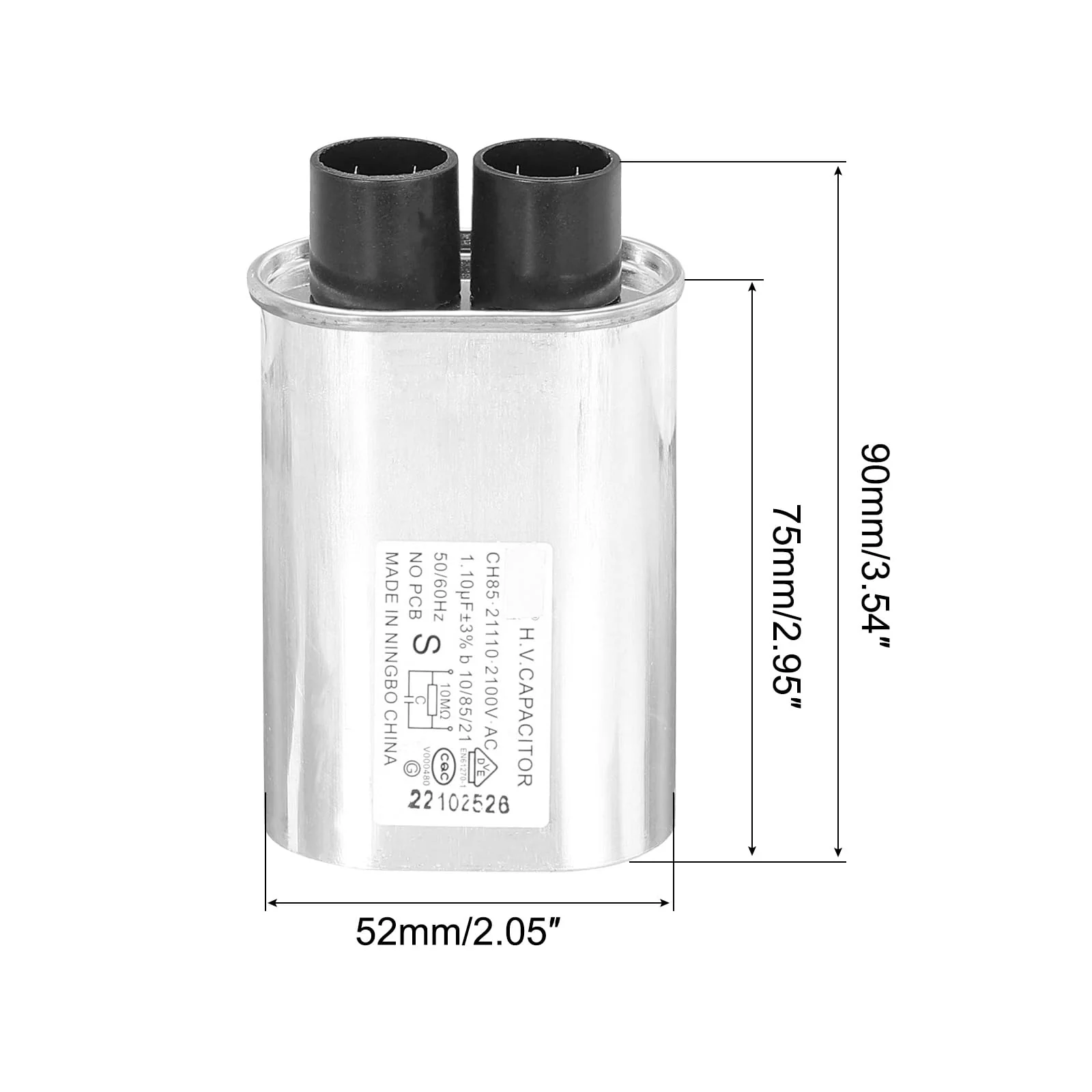 QUARKZMAN Microwave Condenser Replacement High Voltage Oven Capacitor 2100VAC 1.10uf - Image 2