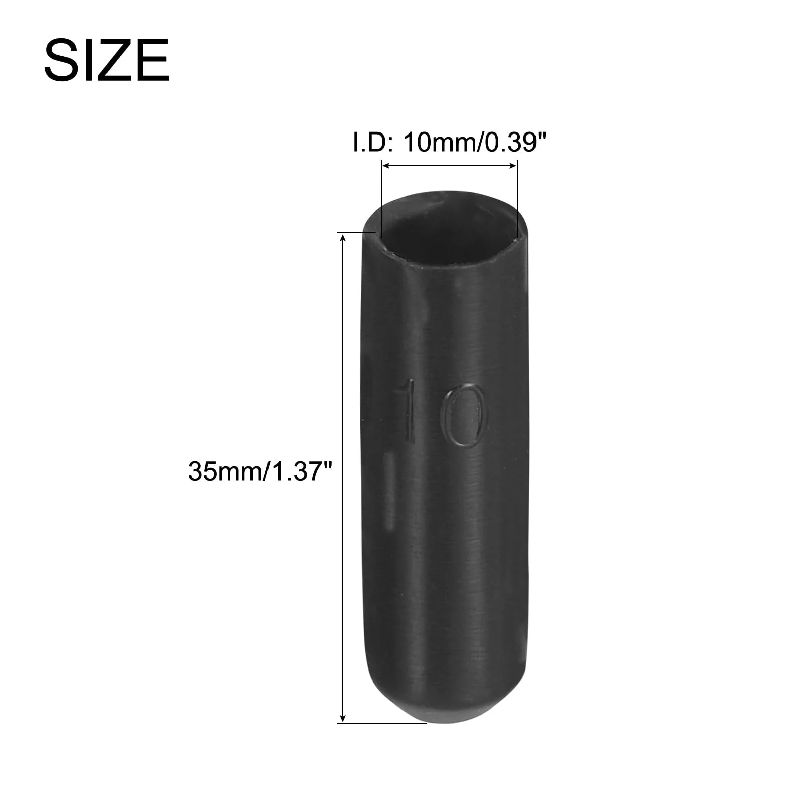 QUARKZMAN Pack of 15 Heat Shrink Caps 10 mm ID x 42 mm L 3:1 Heat Shrink Tube Caps with Seal, Waterproof Tape for Electrical Cables, Black 10mm x 42mm - Image 2