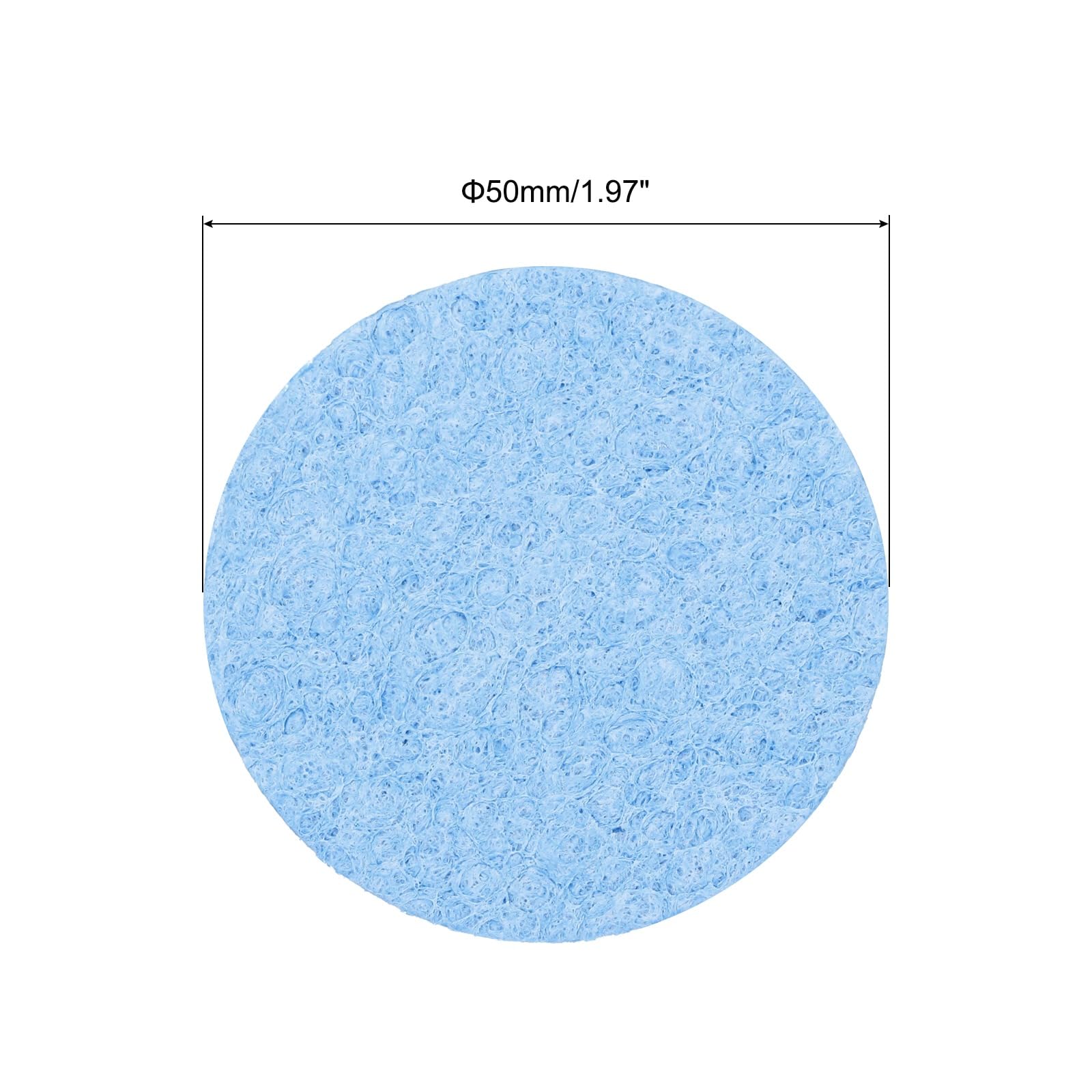 QUARKZMAN Pack of 15 Soldering Sponge 5 cm Round Blue Cleaning Pads Replacement for Cleaning Soldering Iron 6mm - Image 2