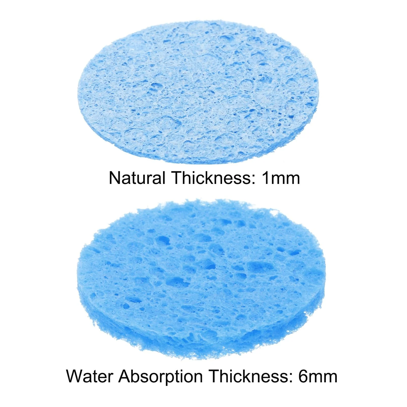QUARKZMAN Pack of 15 Soldering Sponge 5 cm Round Blue Cleaning Pads Replacement for Cleaning Soldering Iron 6mm - Image 5