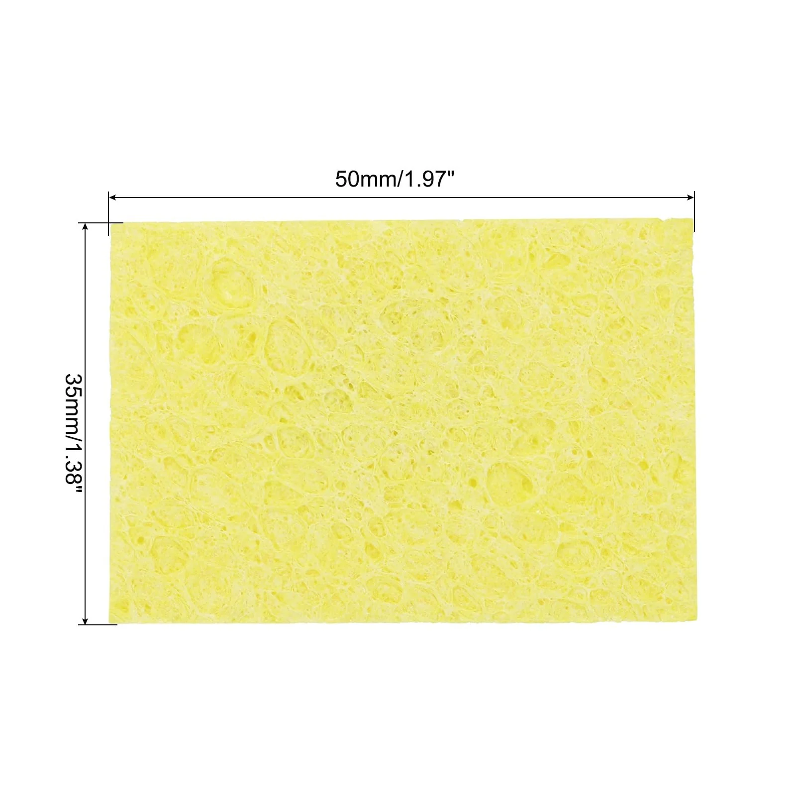 QUARKZMAN Pack of 15 Soldering Sponge 5 x 3.5 cm Rectangle Yellow Extra Thick Cleaning Pads Soldering Iron Replacement for Cleaning the Soldering Iron - Image 2