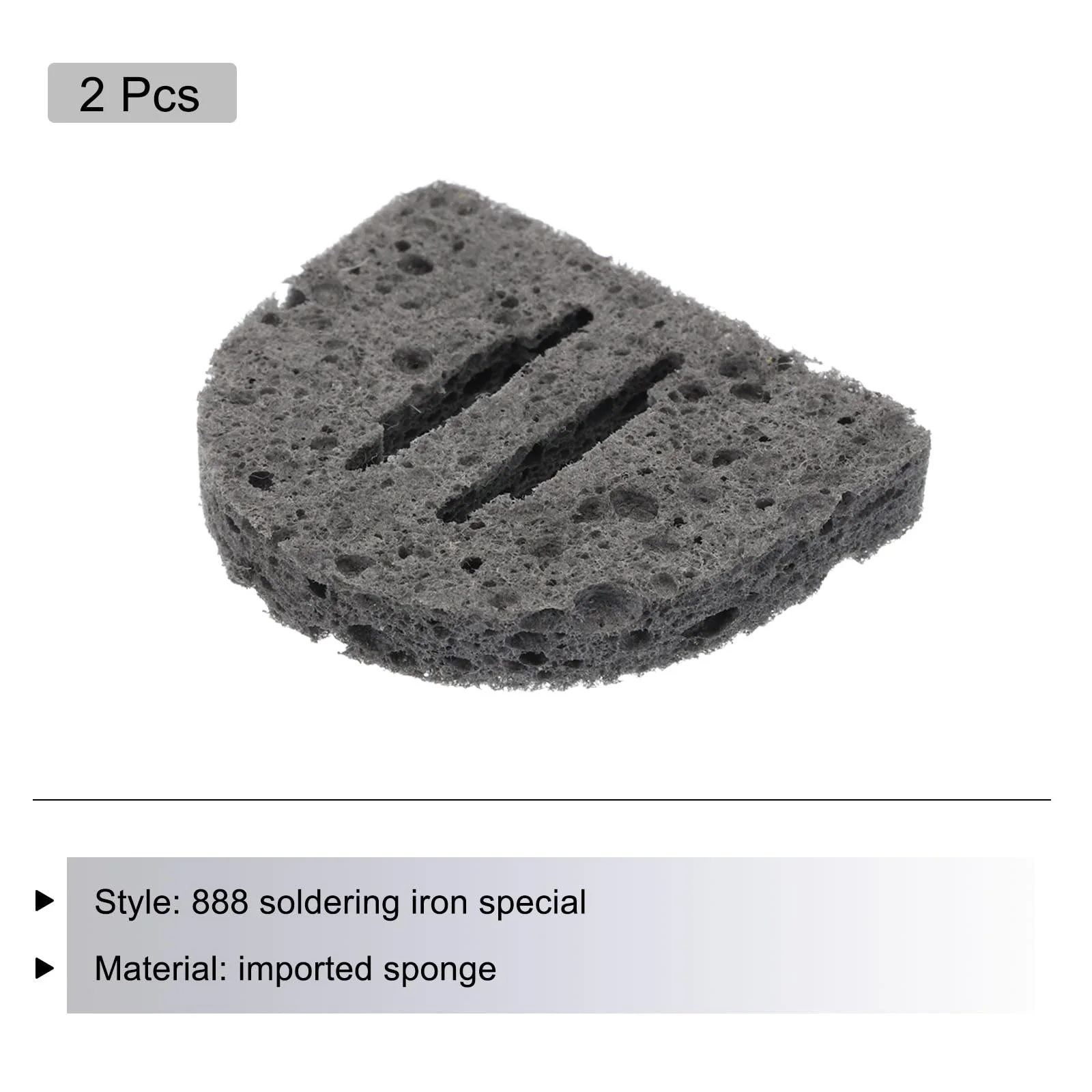 QUARKZMAN Pack of 2 Soldering Sponge 5 x 6 cm 888 Soldering Iron Special Grey/Black Cleaning Pads Welding Tips Replacement for Cleaning the Soldering Iron - Image 3