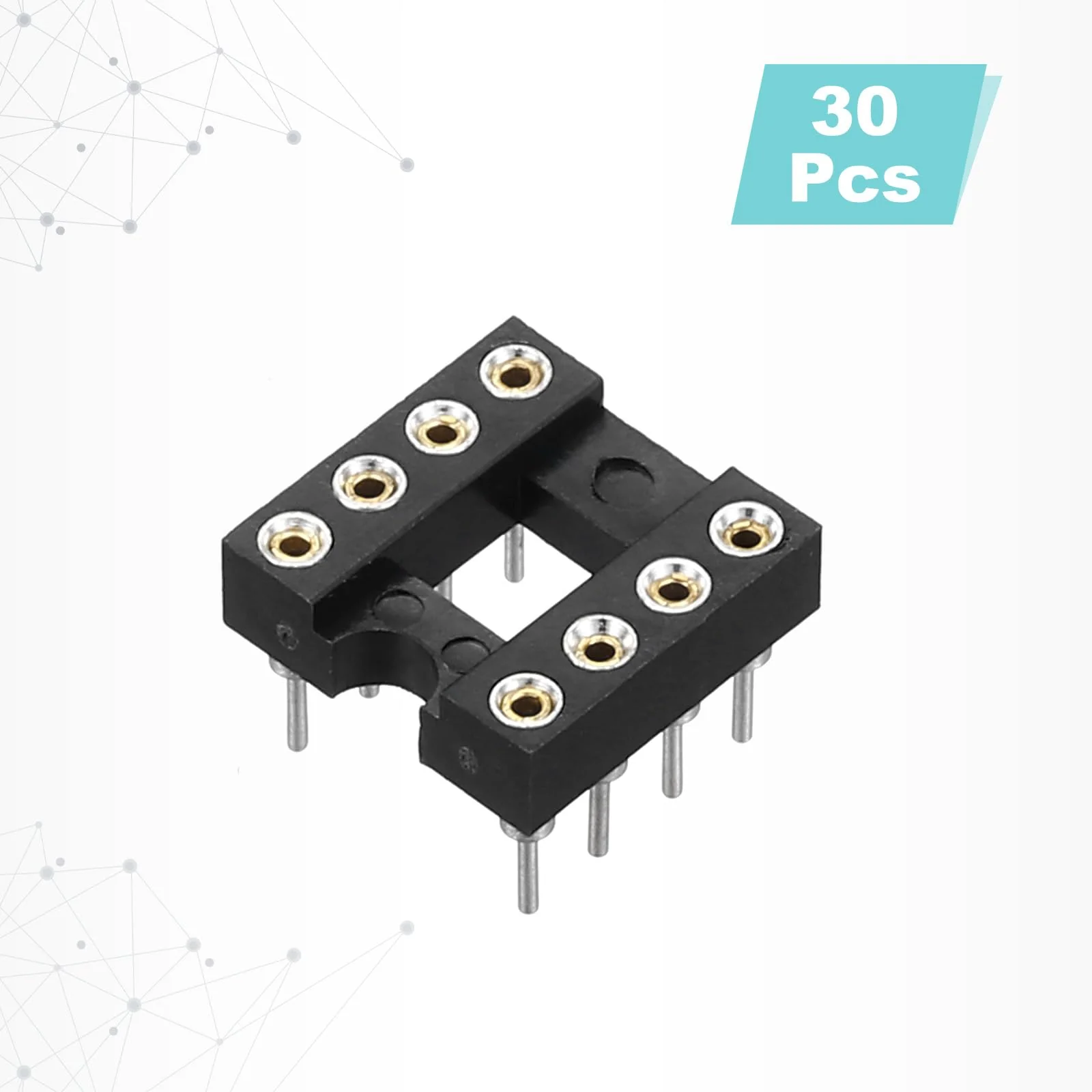 QUARKZMAN Pack of 30 DIP IC Chip Socket Adapter 8 Pin IC Assortment Kit 2.54 mm / 0.1 Inch Pitch for Breadboard Project, PCB Board Design - Image 3