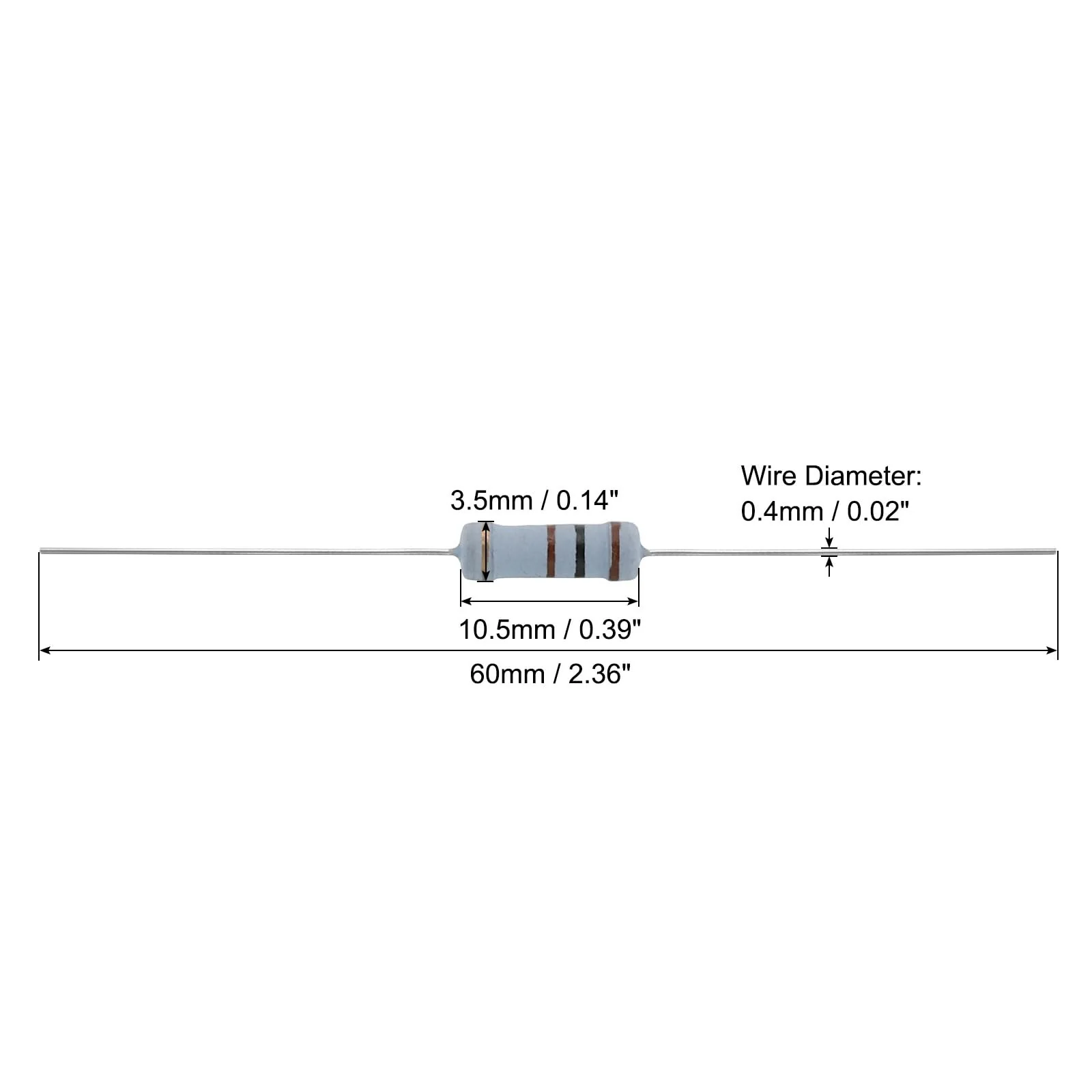 QUARKZMAN Pack of 50 Carbon Film Resistors 100 ohm 1 W 5% Metal Layer Resistor for Industrial Electrical Electronics Craft Projects 100ohm - Image 2
