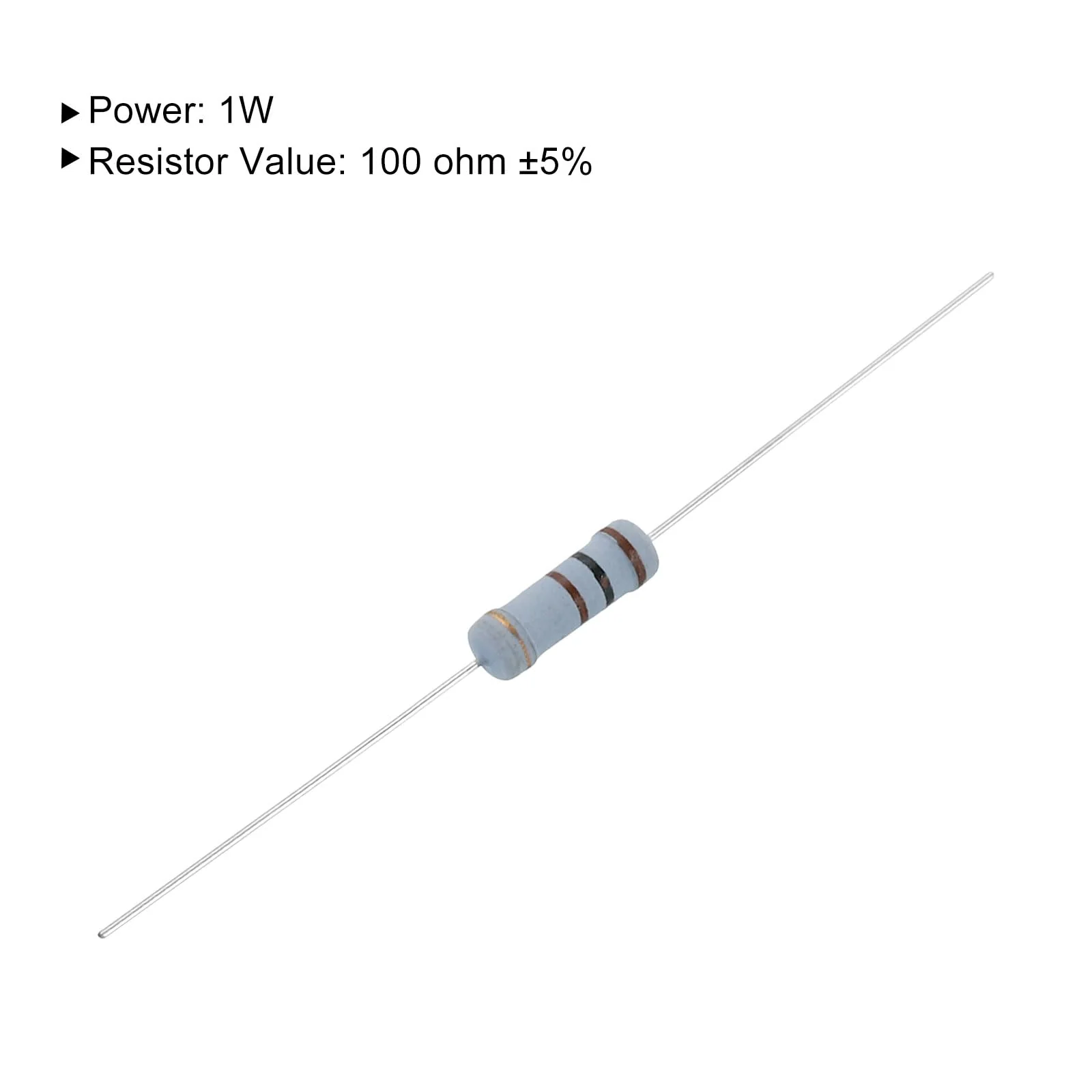 QUARKZMAN Pack of 50 Carbon Film Resistors 100 ohm 1 W 5% Metal Layer Resistor for Industrial Electrical Electronics Craft Projects 100ohm - Image 4