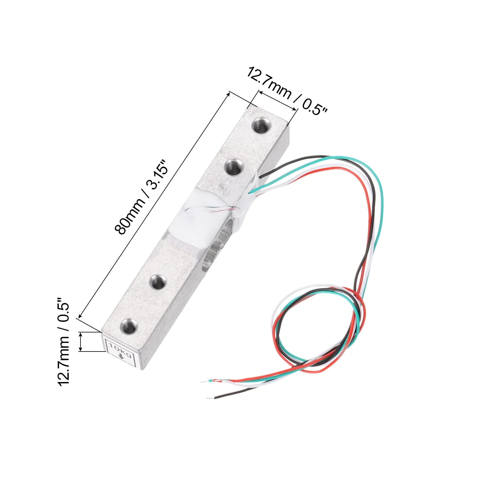 QUARKZMAN Set of 4 Digital Load Cell Weight Sensor 10 kg + HX711 Module Weighing Sensor 24 Bit Precision A/D Dual Channel for DIY Portable Electronic Kitchen Scale Kit - Image 2
