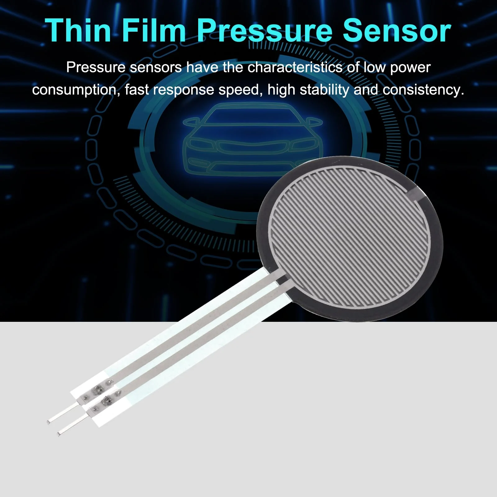 QUARKZMAN Thin Film Pressure Sensor, FSR-410B 10g-10kg Force Sensors, Stress Test Sensor Pad for Smart Home, Instruments, 1 Pack - Image 3