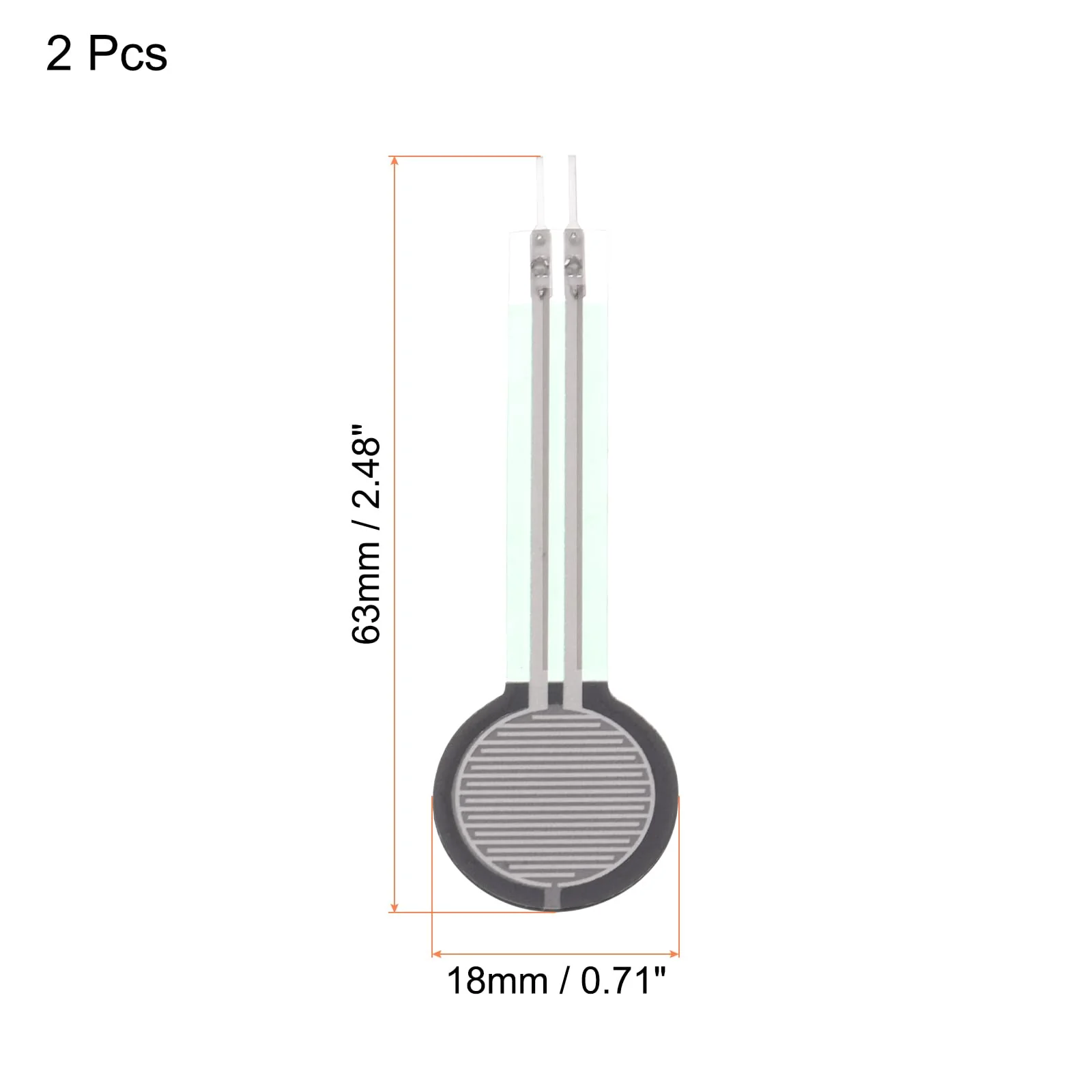 QUARKZMAN Thin Film Pressure Sensor, FSR402B 100g-10kg Force Sensors, Stress Test Sensor Pad for Smart Home, Instruments, Pack of 2 - Image 2