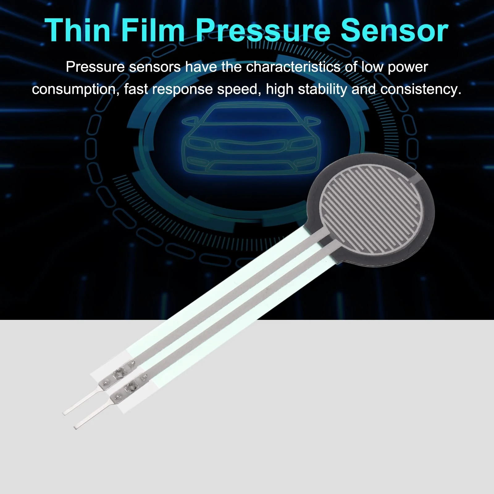 QUARKZMAN Thin Film Pressure Sensor, FSR402B 100g-10kg Force Sensors, Stress Test Sensor Pad for Smart Home, Instruments, Pack of 2 - Image 3