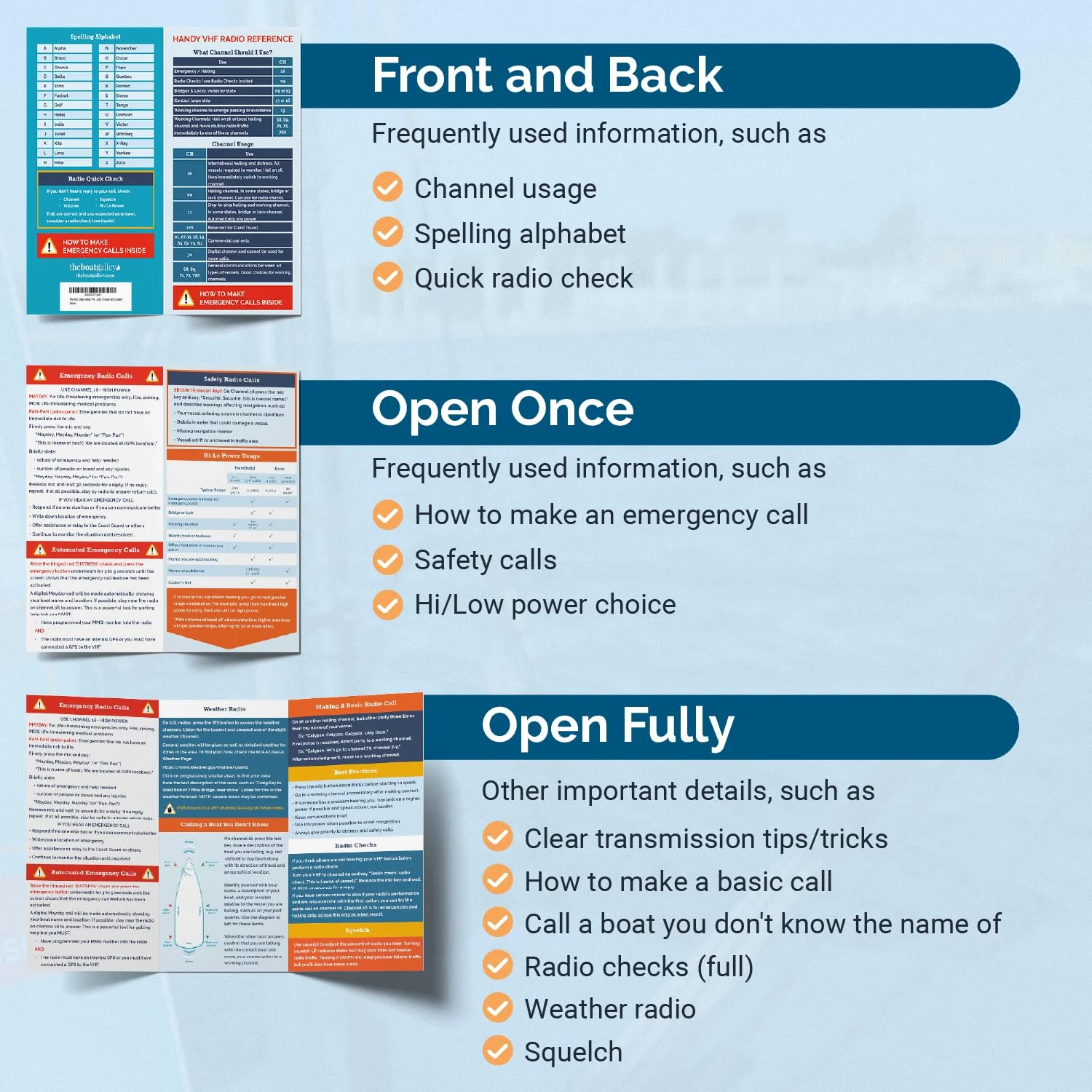 Quick Guide for VHF Radio Marine - Handy Boating Must Haves | Boating Accessory Reference for Improved Safety | Ideal Sailing Gifts | Informative, Concise and Long-Lasting | The Boat Galley - Image 5