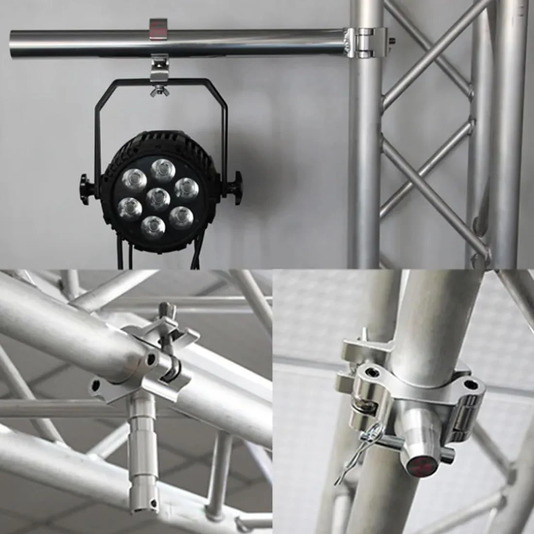 Quick Release Stage Light Clamps,Heavy Duty Aluminum Alloy Mount Silver Lighting Clamps with TUV Certified, Fit 2 inch OD Truss Pipe - Image 6