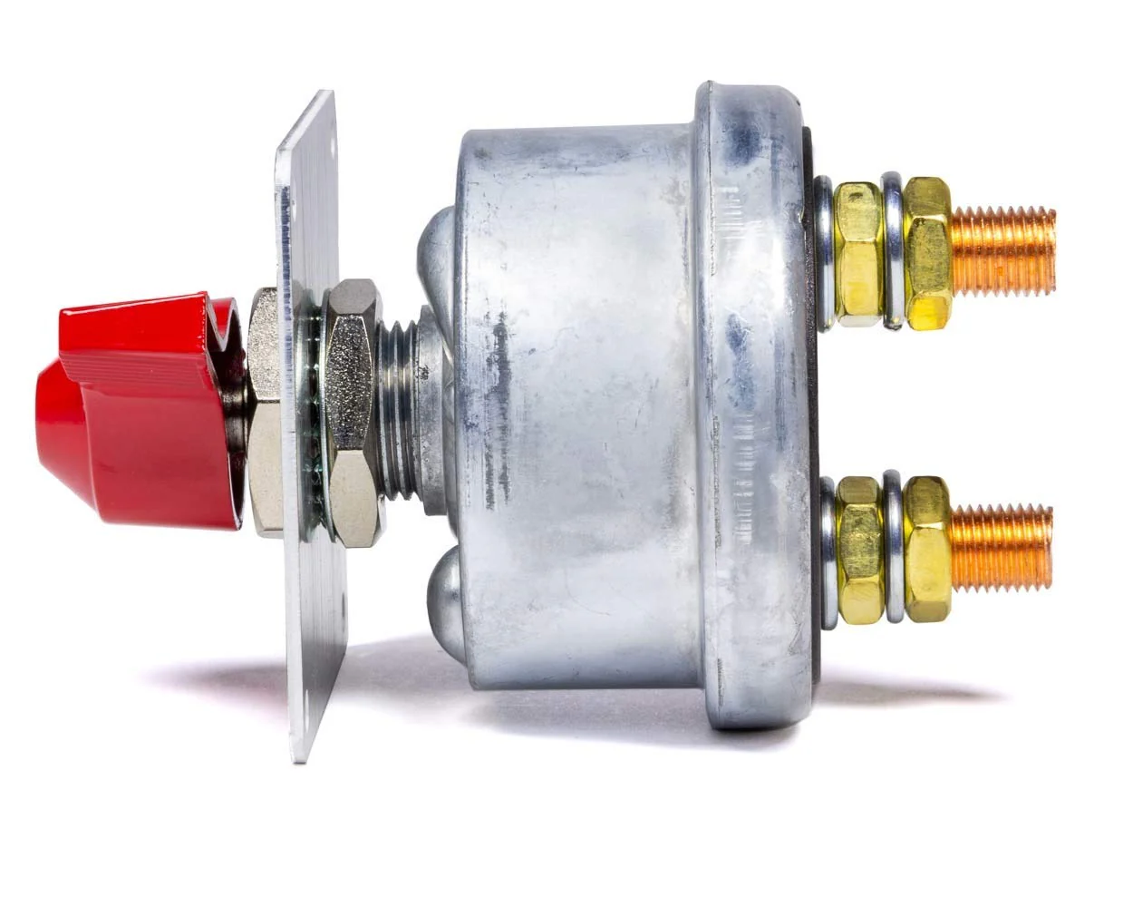 QuickCar Racing Products 55-010 Red 2-1/2" High x 2-1/2" Wide Handle Battery Master Disconnect Switch with Black Mounting Panel - Image 4