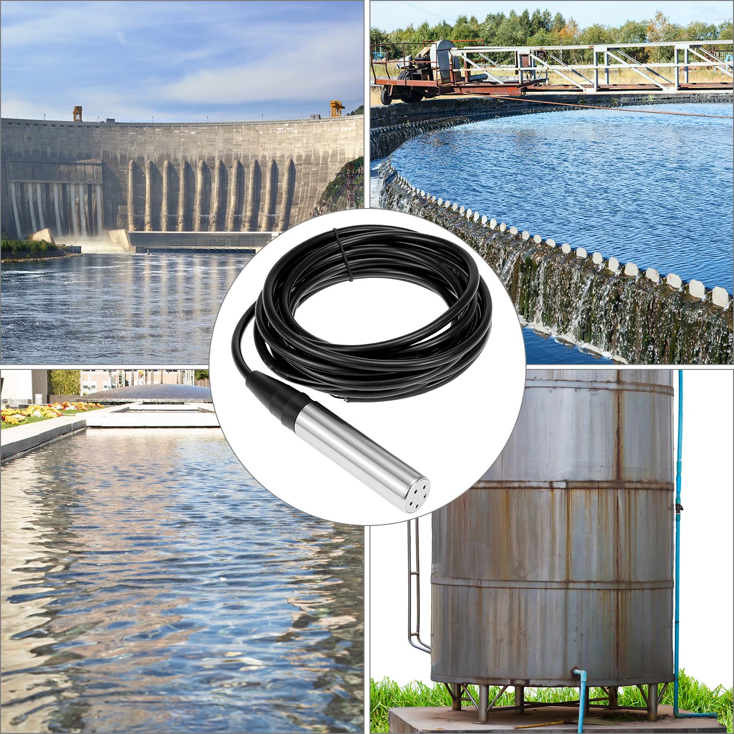 QWORK® Level Sensor DC 12-30V 4-20mA, Stainless Steel Water Level Sensor with 0-5 m Range, Level Indicator Water Tank, for Digital Display, Industrial Applications - Image 4