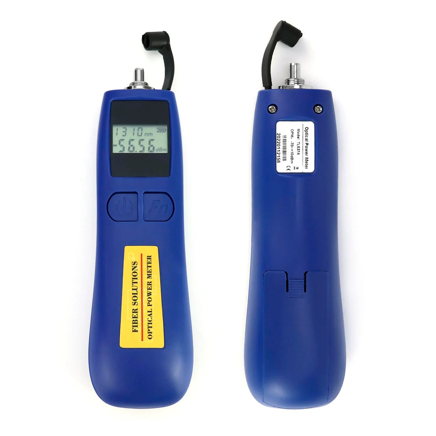 QWORK 2 Pack Optical Power Meter, -70~+10 dBm, with Universal 2.5mm Interface, Fiber Light Meter for Testing 6 Calibration wavelengths,Blue - Image 2